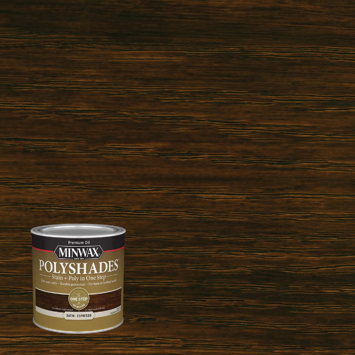 Minwax Polyshades 1/2 Pt. Satin Stain & Finish Polyurethane In 1-Step, Espresso Image 1