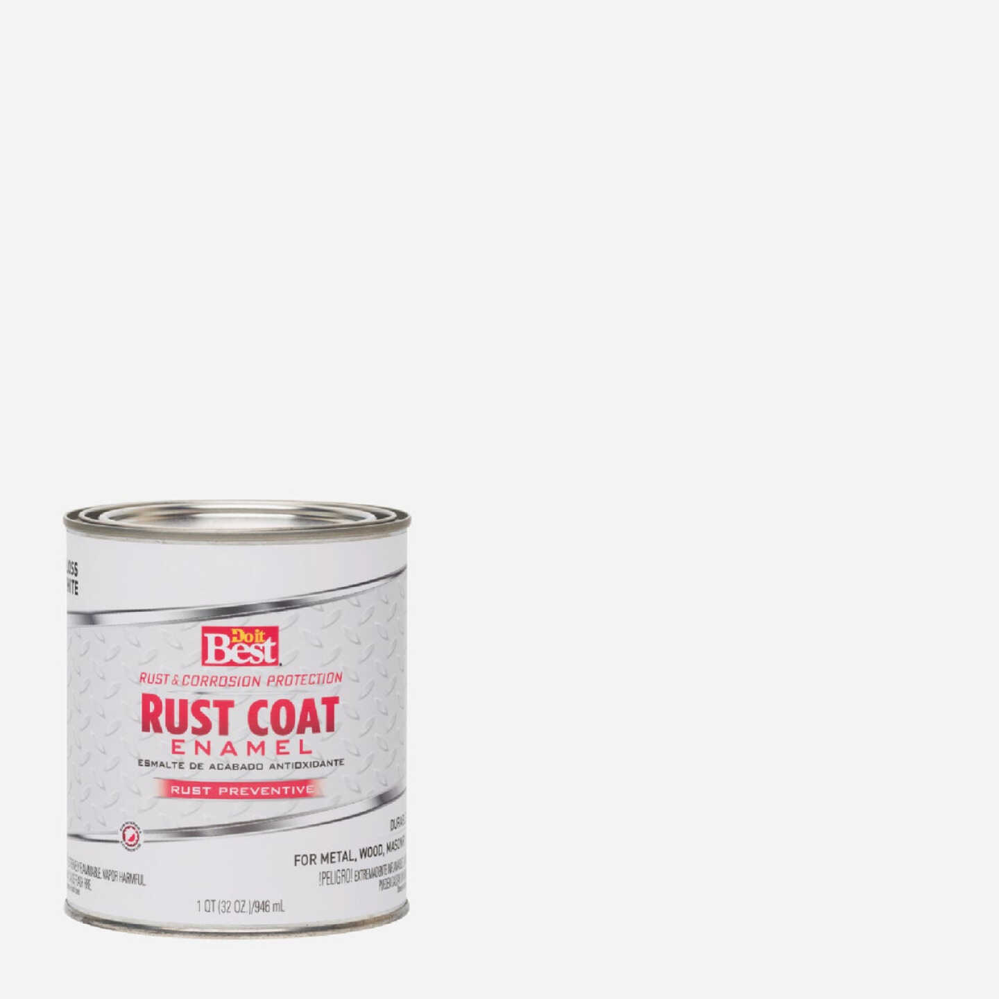 Do it Best Rust Coat Oil-Based Gloss Enamel, White, 1 Qt. Image 1