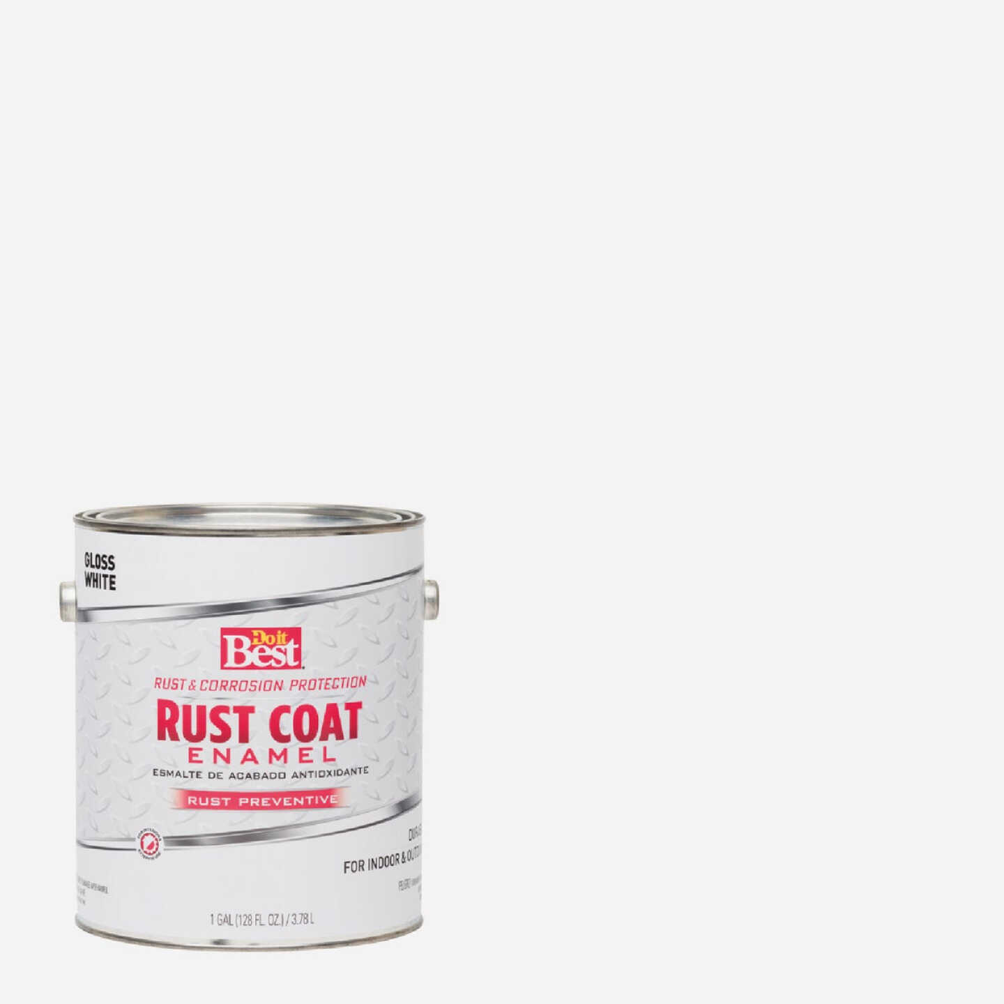 Do it Best Rust Coat Oil-Based Gloss Enamel, White, 1 Gal. Image 1