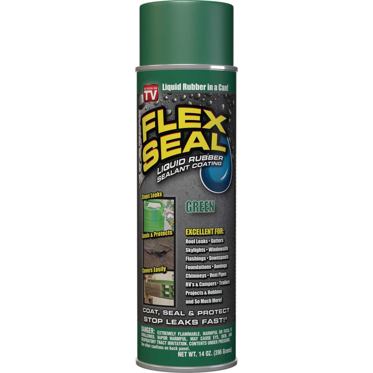 FLEX SEAL 14 Oz. Spray Rubber Sealant, Green Image 1