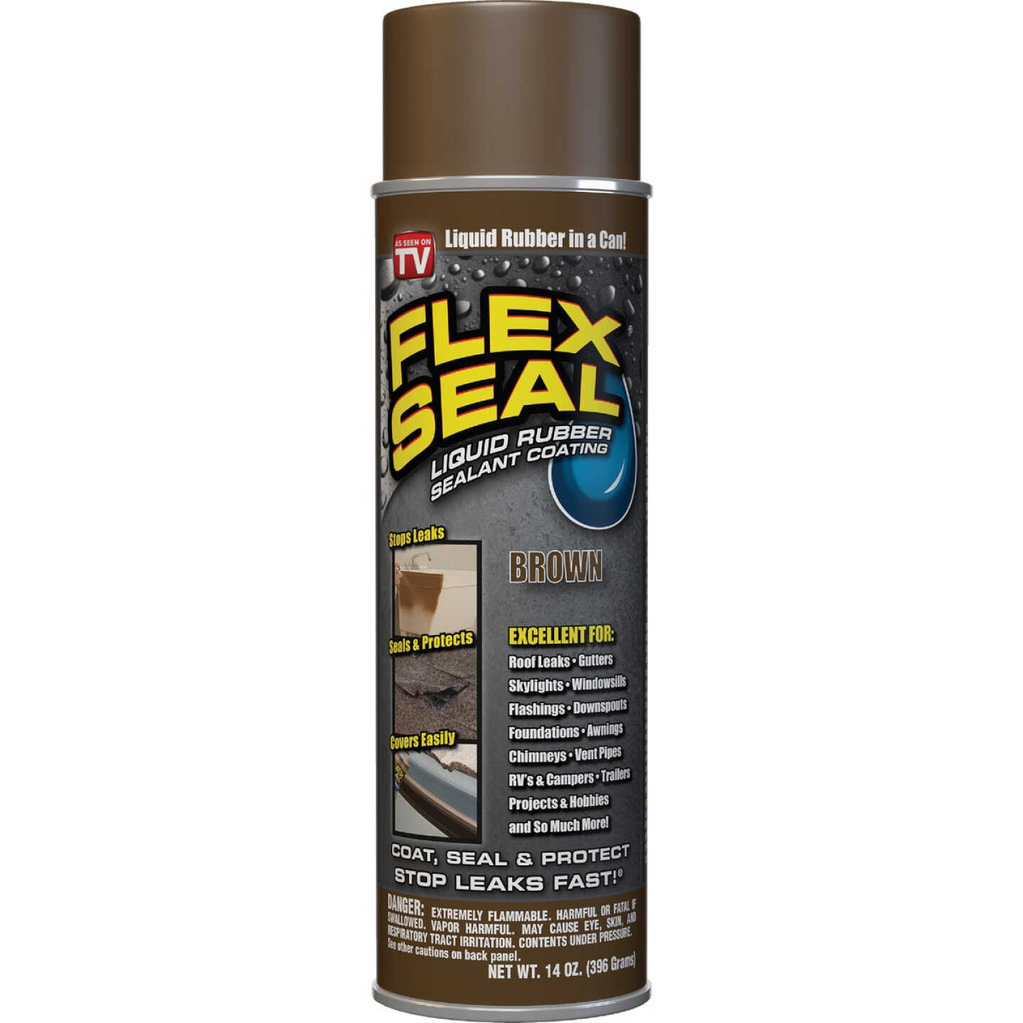 FLEX SEAL 14 Oz. Spray Rubber Sealant, Brown Image 1