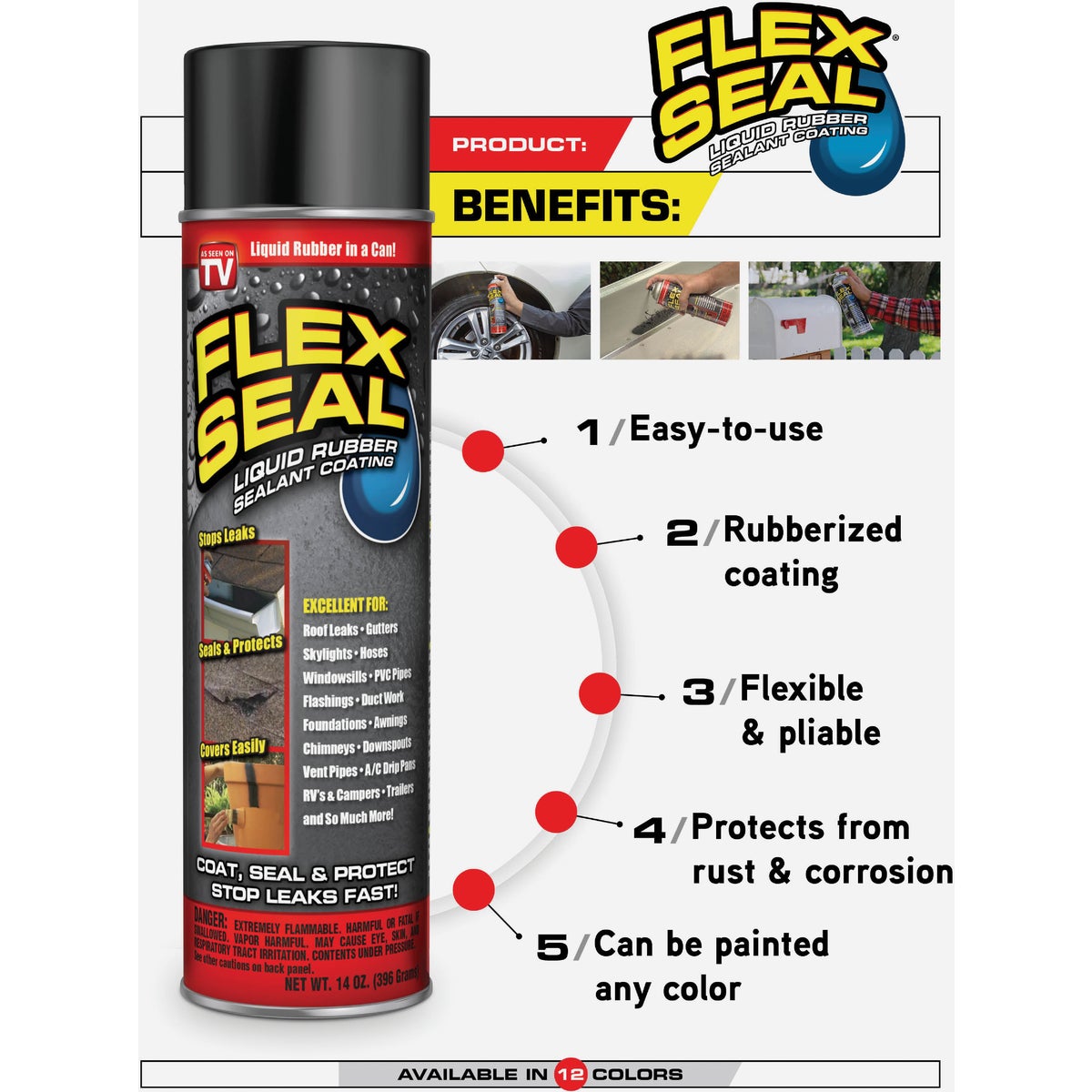 FLEX SEAL 14 Oz. Spray Rubber Sealant, Terra Cotta Image 3