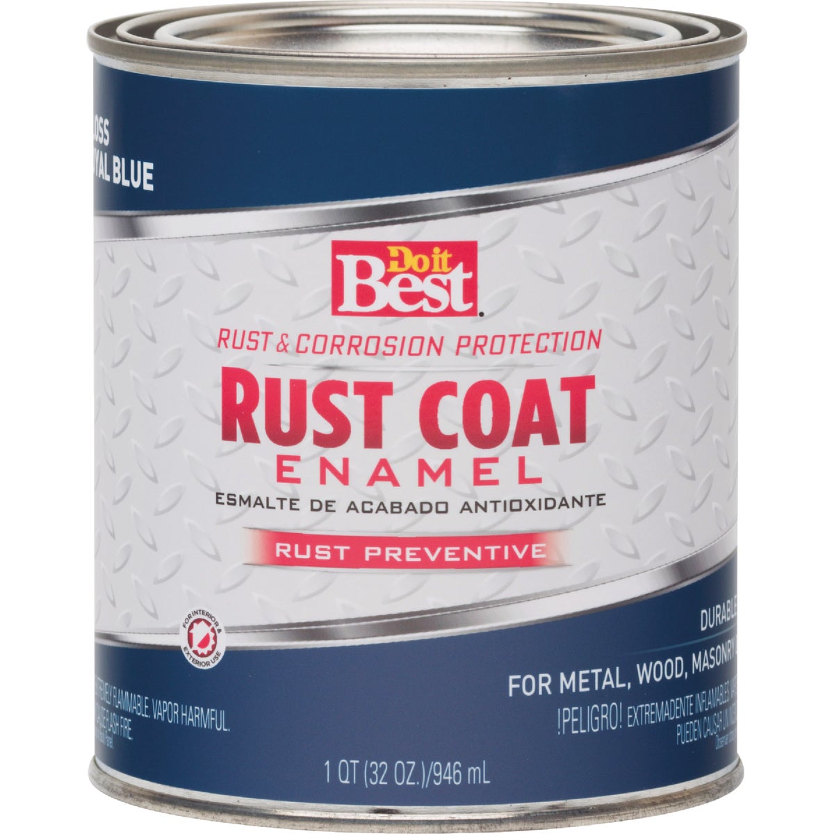 Do it Best Rust Coat Oil-Based Gloss Enamel, Royal Blue, 1 Qt. Image 2