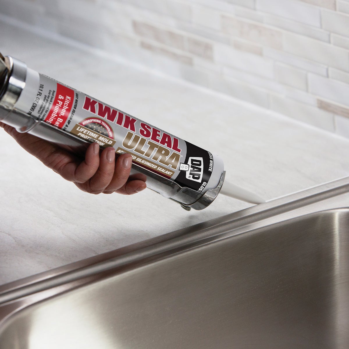 DAP KWIK SEAL ULTRA 10.1 Oz. Clear Kitchen & Bath Silicone Sealant Image 7