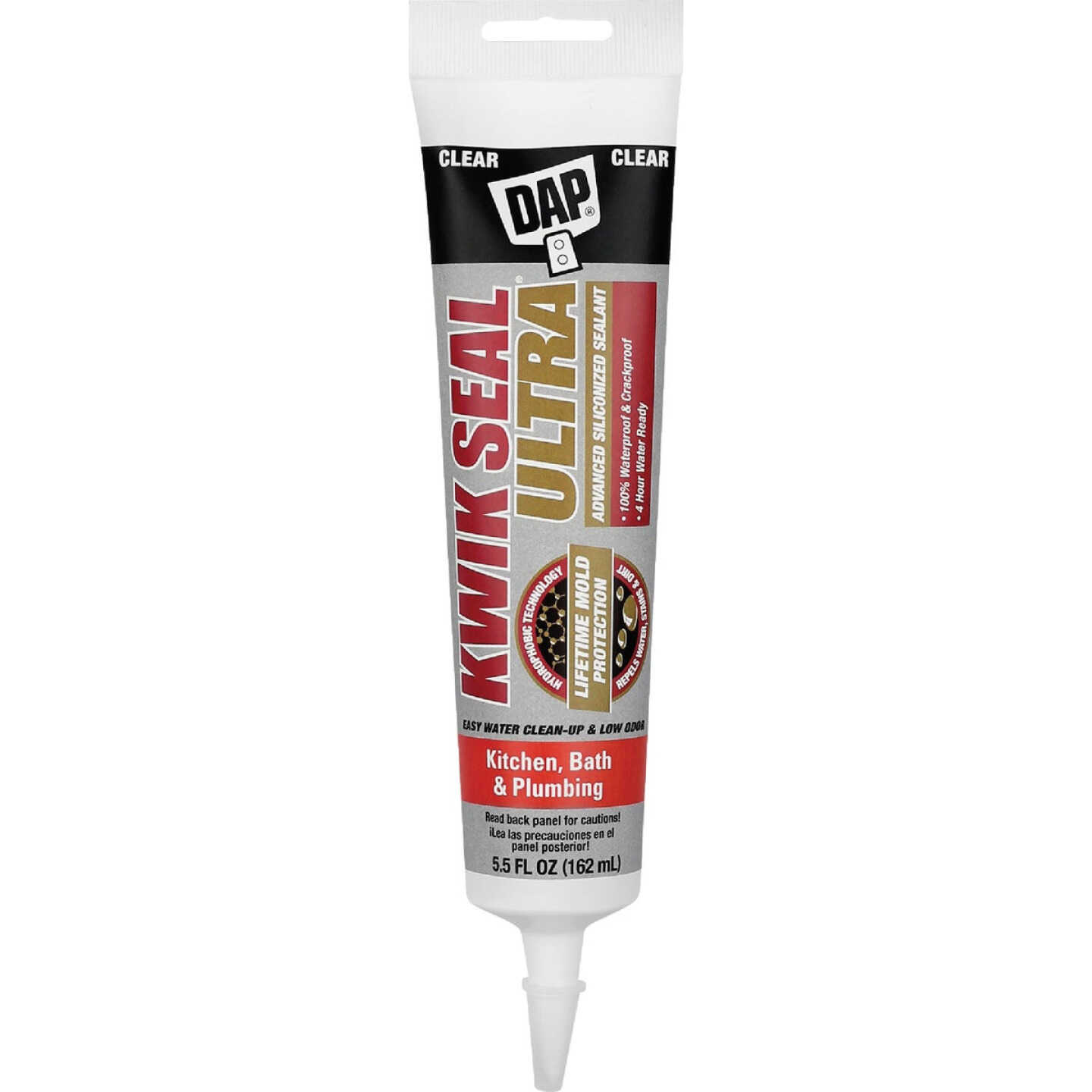 DAP KWIK SEAL ULTRA 5.5 Oz. Clear Siliconized Kitchen & Bath Sealant Image 1