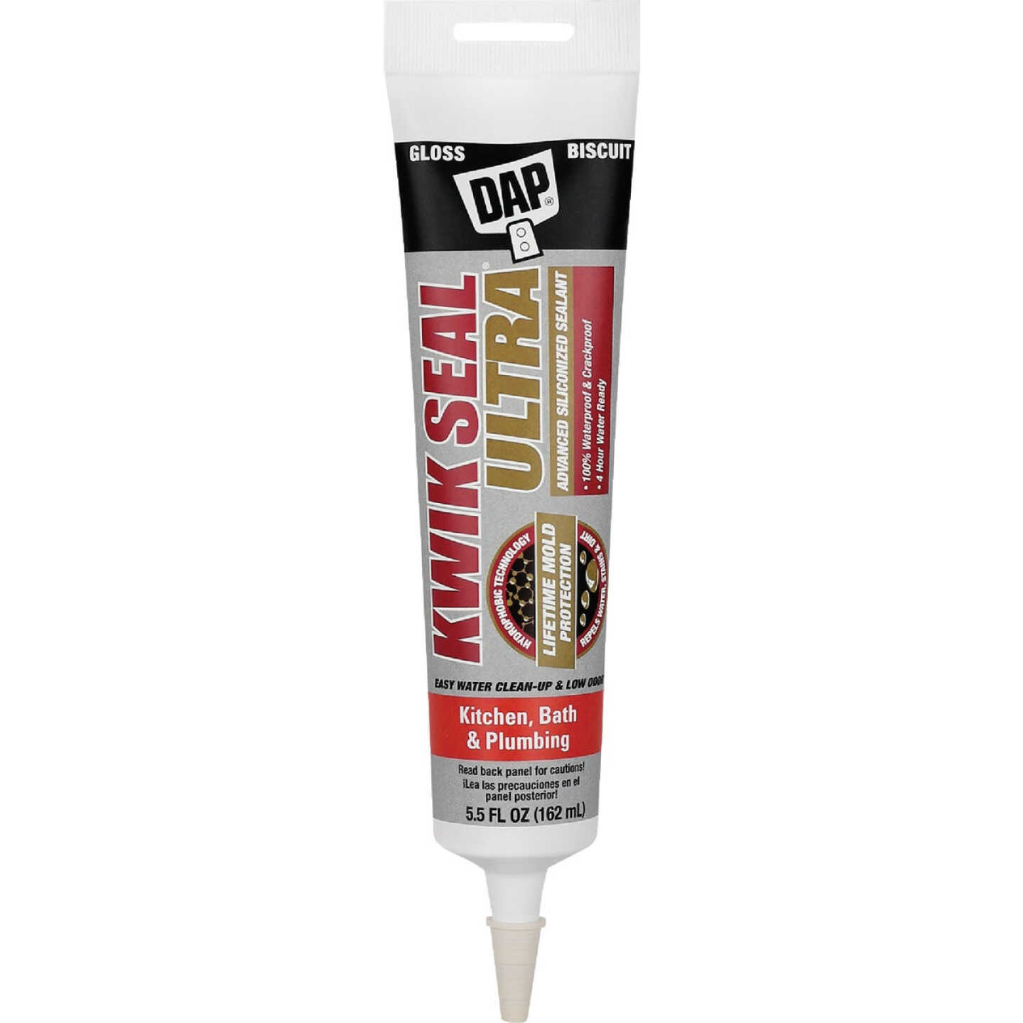DAP KWIK SEAL ULTRA 5.5 Oz. Biscuit Siliconized Kitchen & Bath Sealant Image 1