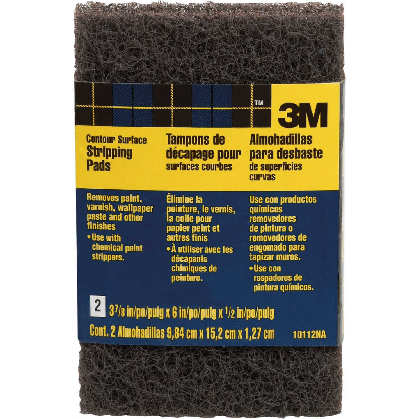 3M Heavy Duty Stripping Pads, 3-3/4 In. x 6 In. x 7/16 In. (2-Pack) Image 1
