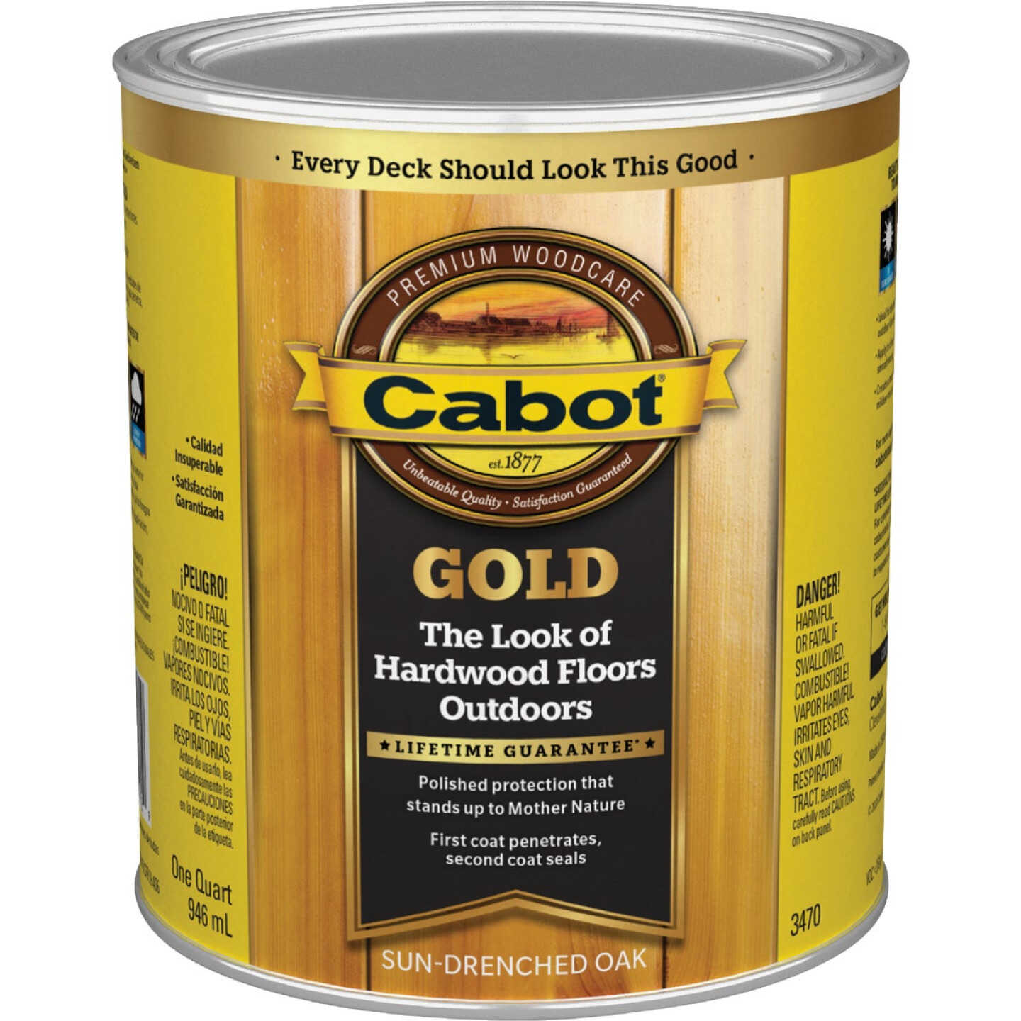 Cabot Gold Exterior Stain, 3470 Sun-Drenched Oak, 1 Qt. Image 7
