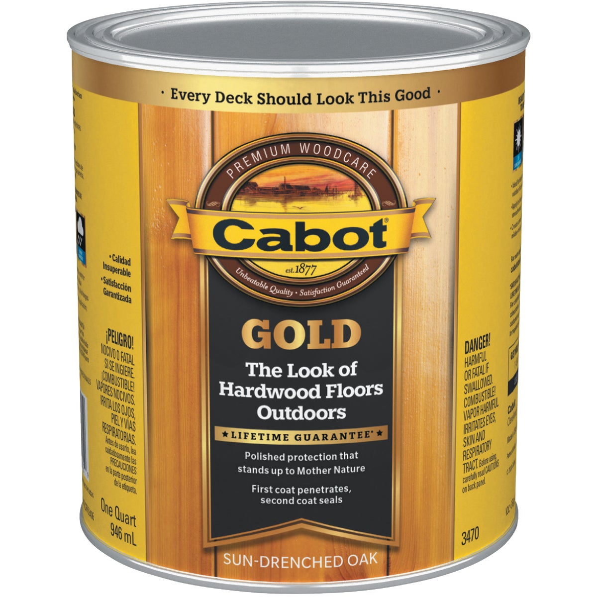 Cabot Gold Exterior Stain, 3470 Sun-Drenched Oak, 1 Qt.