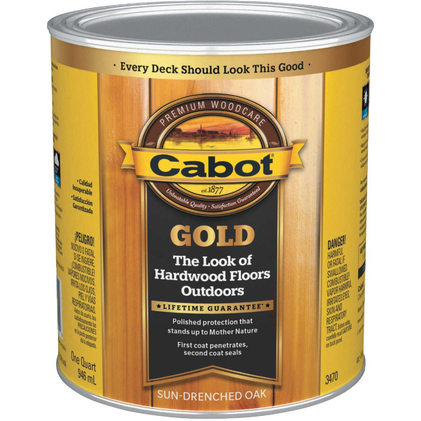 Cabot Gold Exterior Stain, 3470 Sun-Drenched Oak, 1 Qt. Image 1