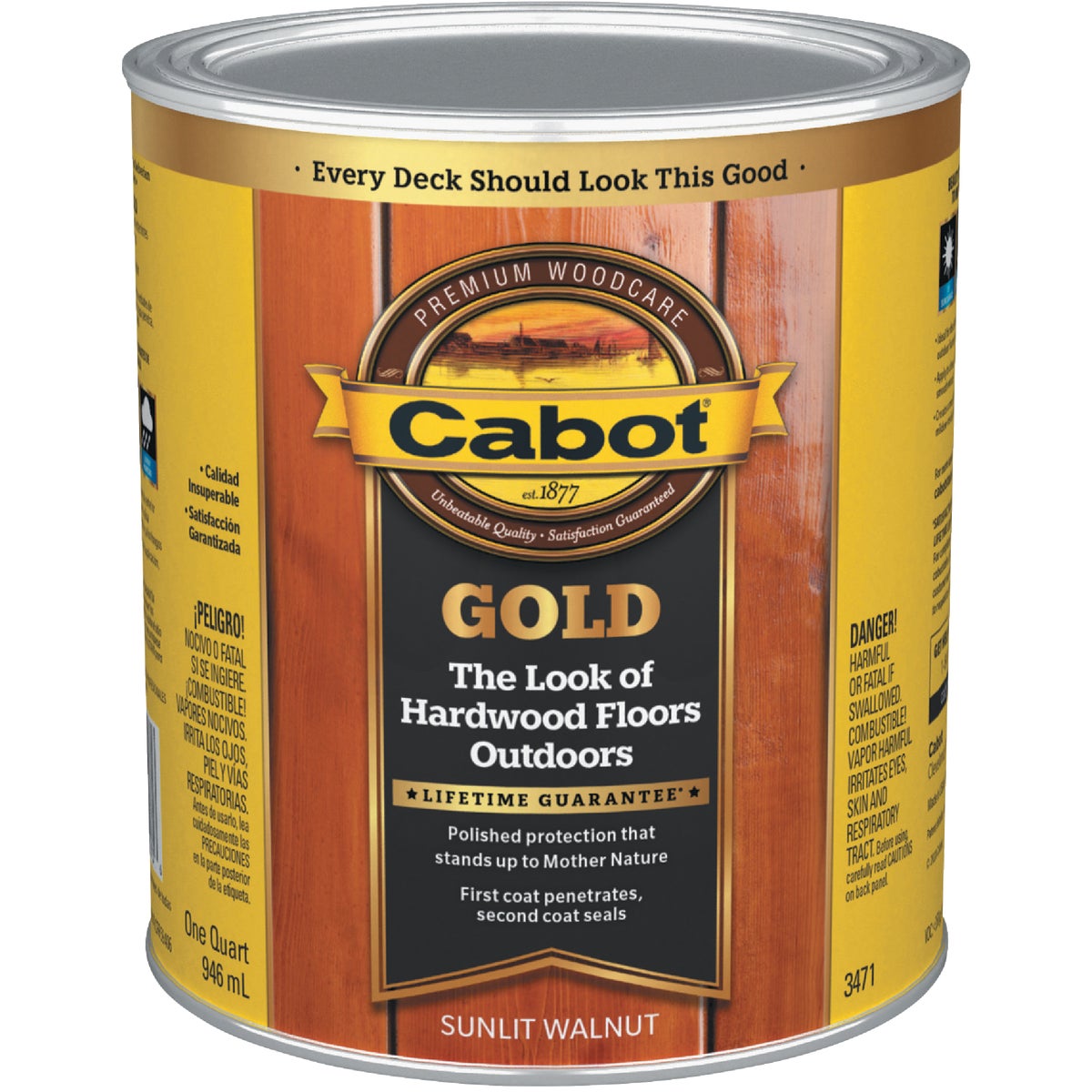 Cabot Gold Exterior Stain, 3471 Sunlit Walnut, 1 Qt.