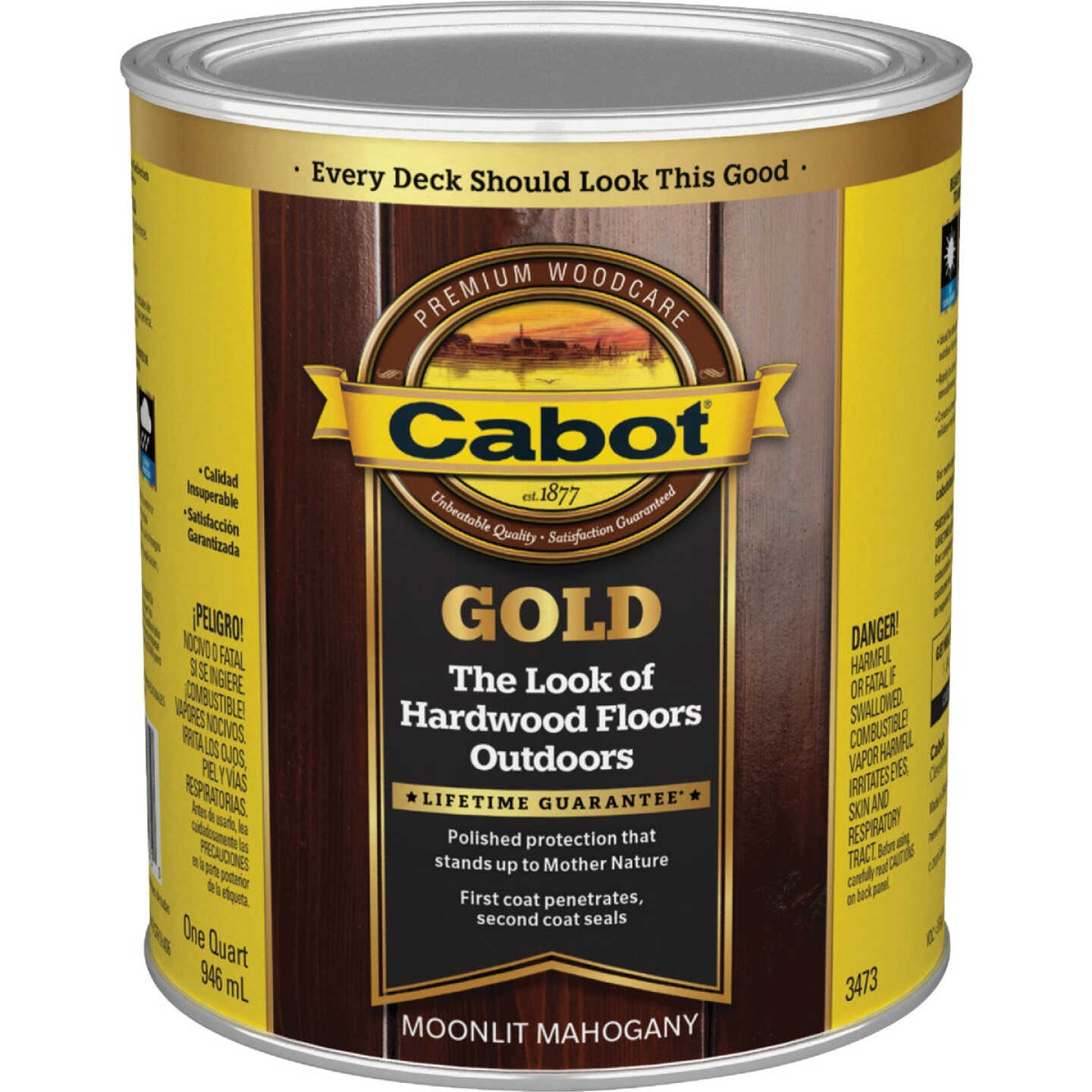 Cabot Gold Exterior Stain, 3473 Moonlit Mahogany, 1 Qt. Image 7