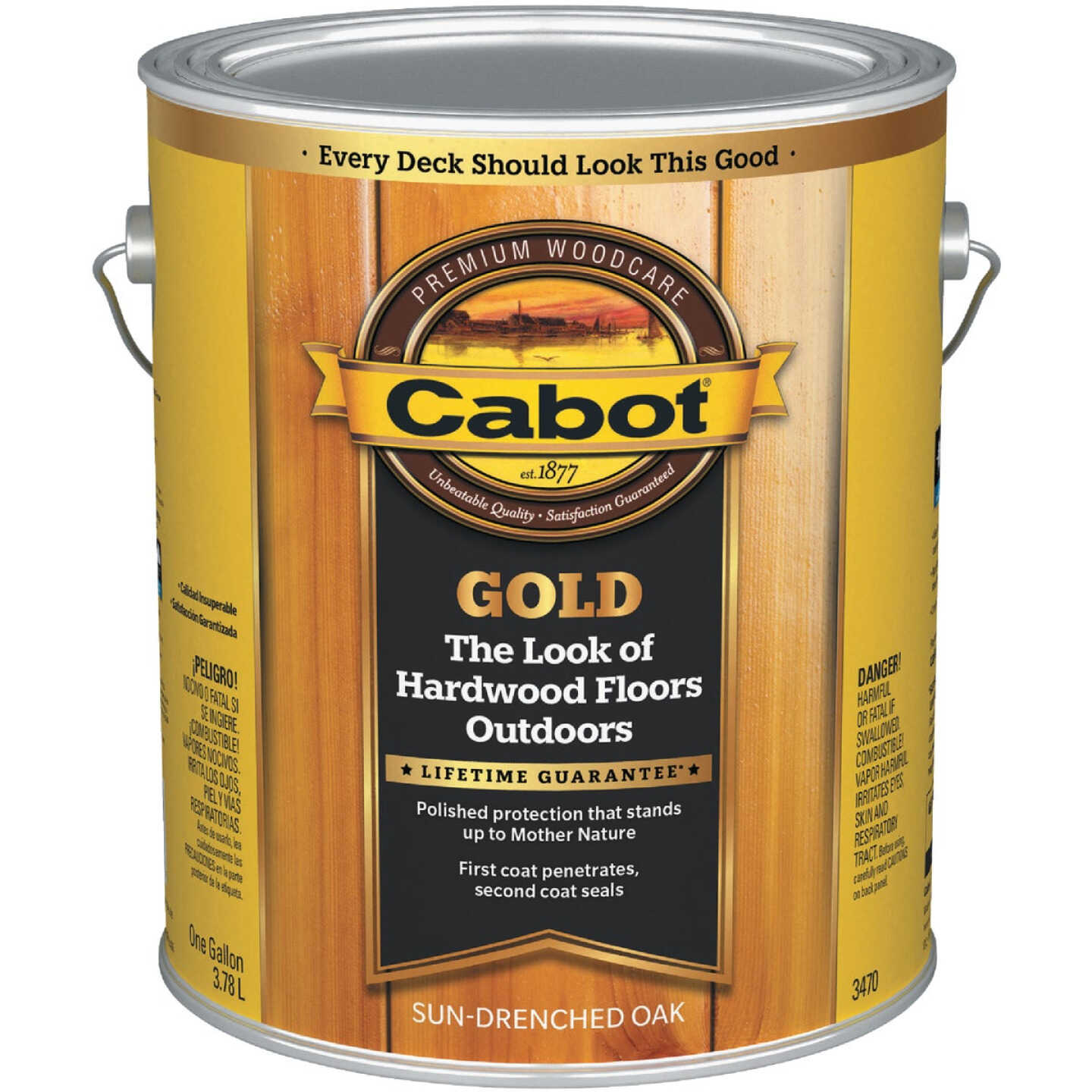 Cabot Gold Exterior Stain, 3470 Sun-Drenched Oak, 1 Gal. Image 1