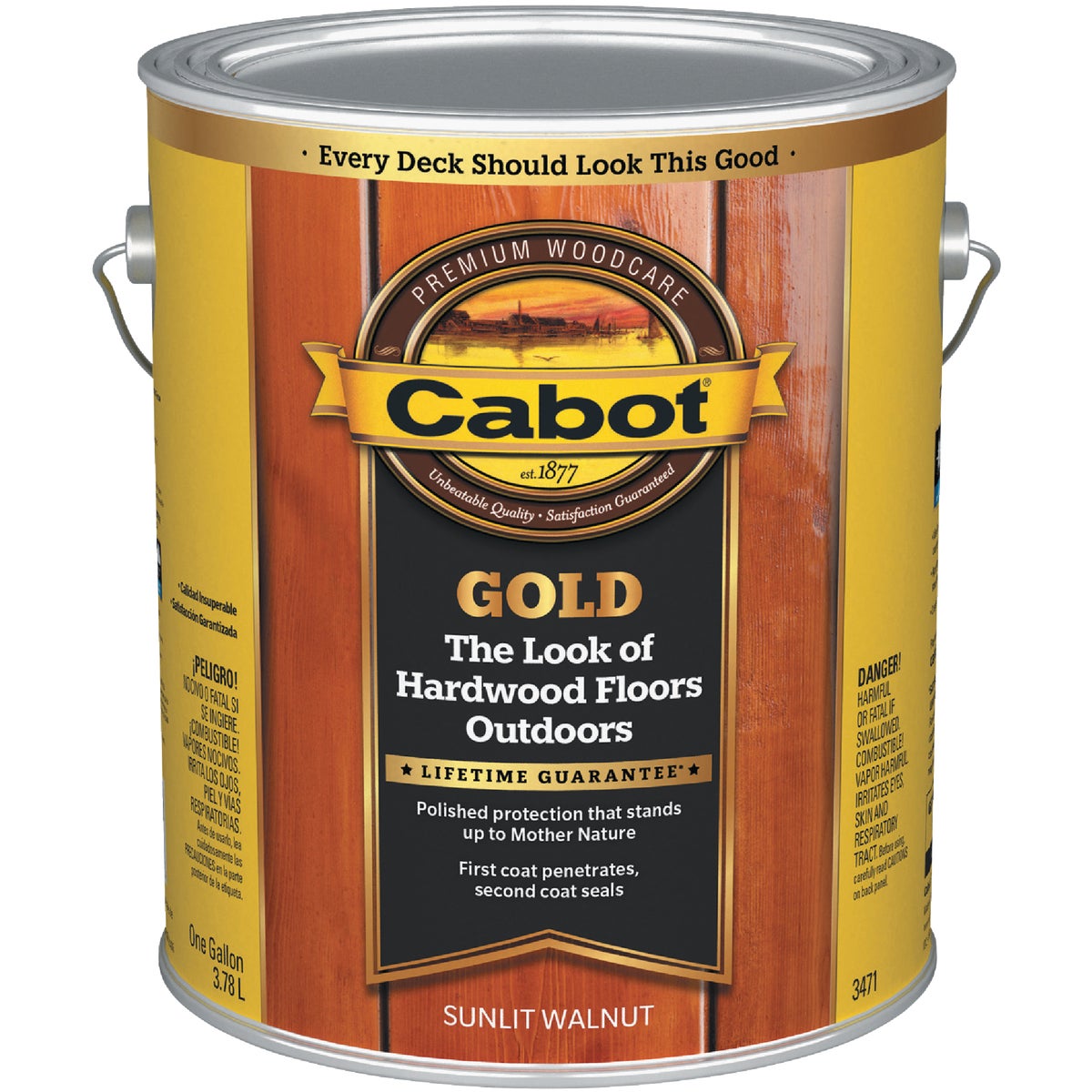 Cabot Gold Exterior Stain, 3471 Sunlit Walnut, 1 Gal. Image 1