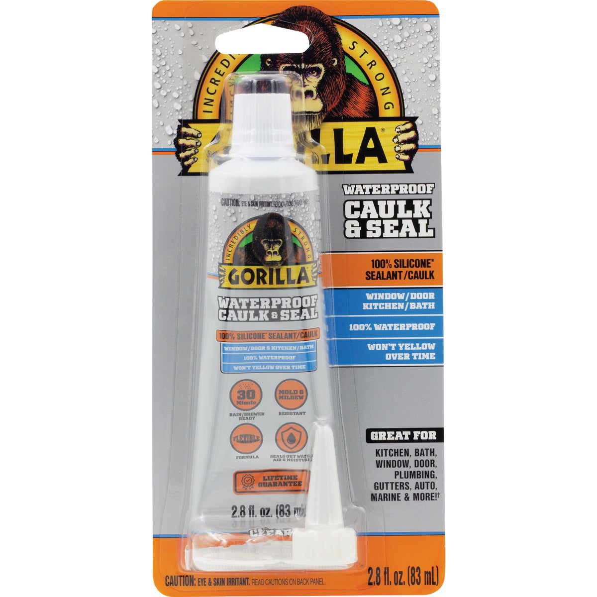 Gorilla 2.8 Oz. Clear Caulk & Seal Image 1