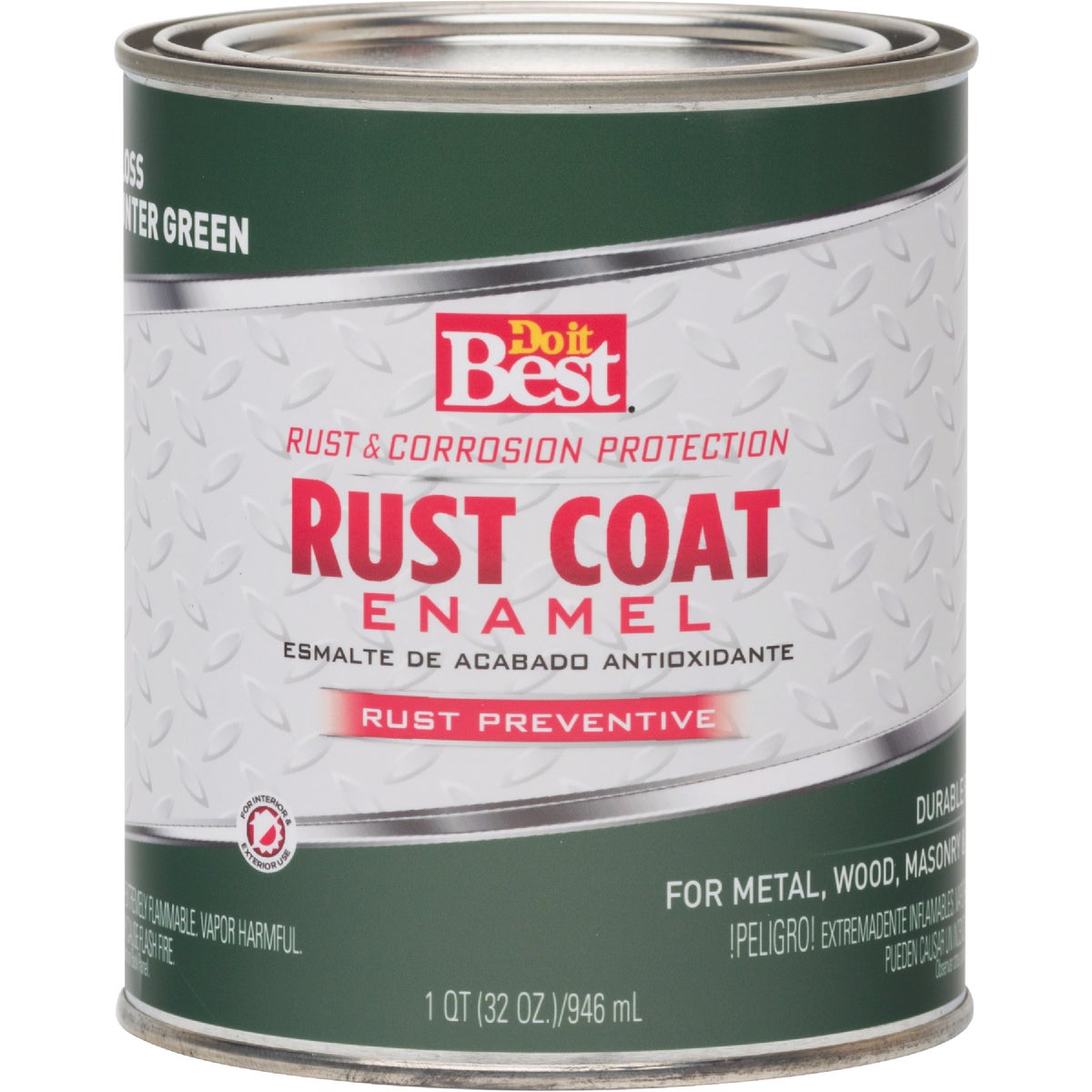 Do it Best Rust Coat Oil-Based Gloss Enamel, Hunter Green, 1 Qt. Image 2
