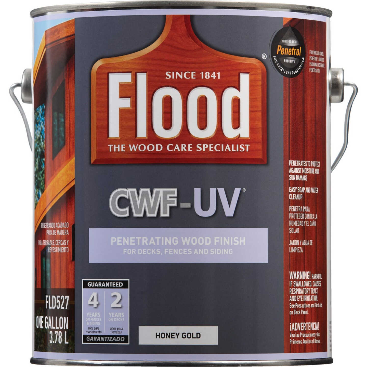 Flood CWF-UV Oil-Modified Fence Deck and Siding Wood Finish, Honey Gold, 1 Gal. Image 2