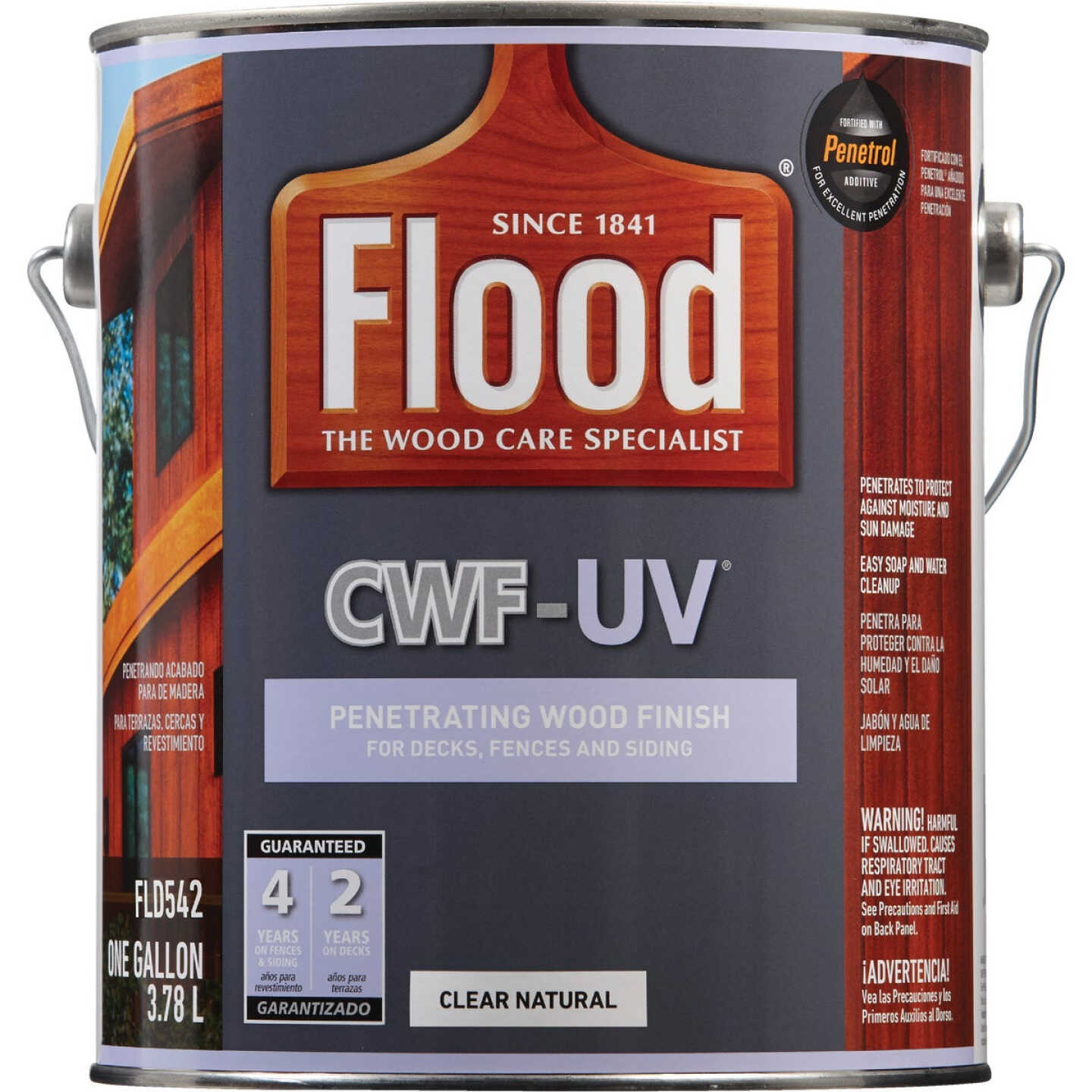 Flood CWF-UV Oil-Modified Fence Deck and Siding Wood Finish, Natural, 1 Gal. Image 2