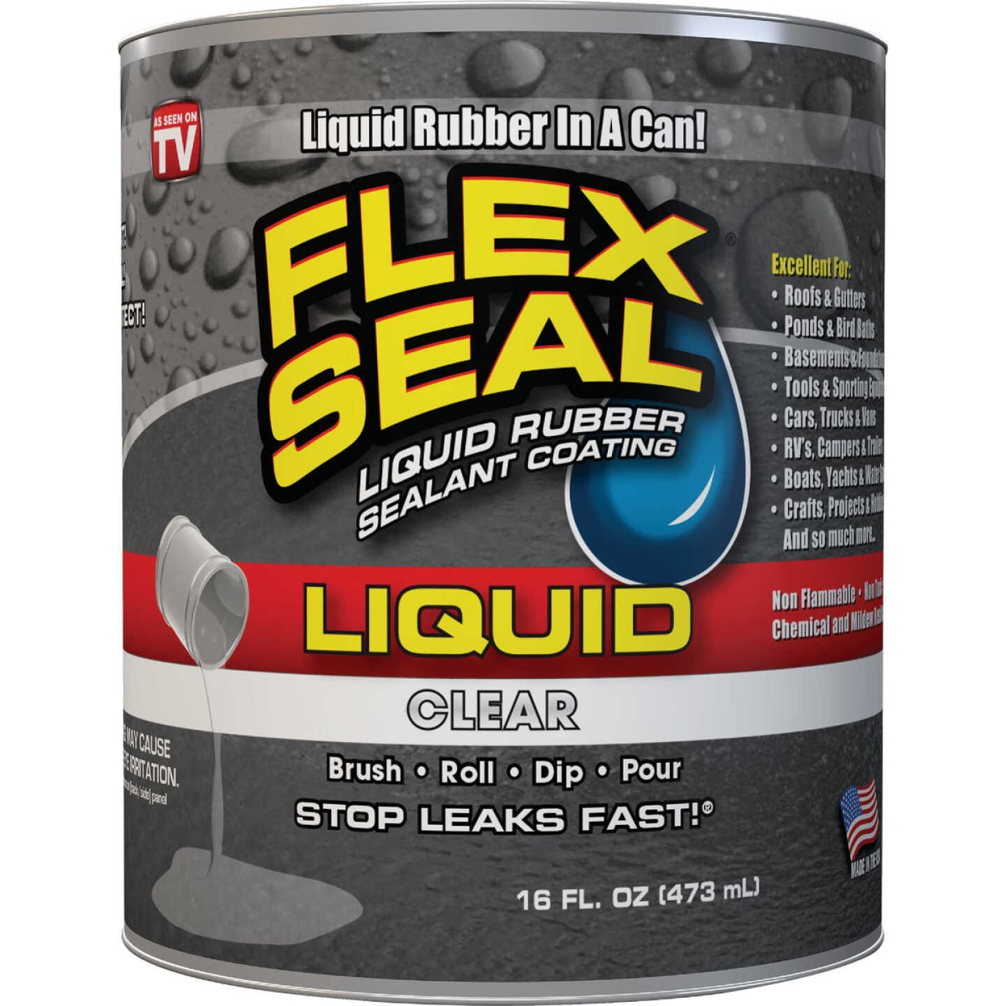 FLEX SEAL 1 Pt. Liquid Rubber Sealant, Clear Image 1