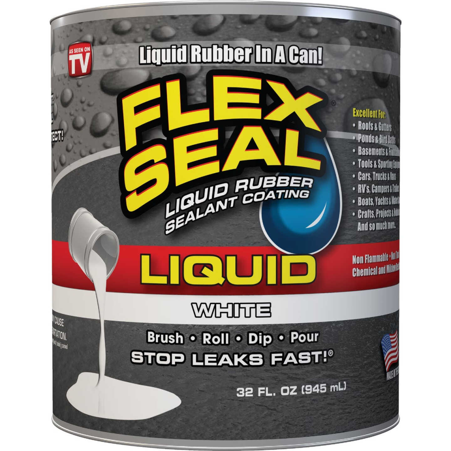 FLEX SEAL 1 Qt. Liquid Rubber Sealant, White Image 1