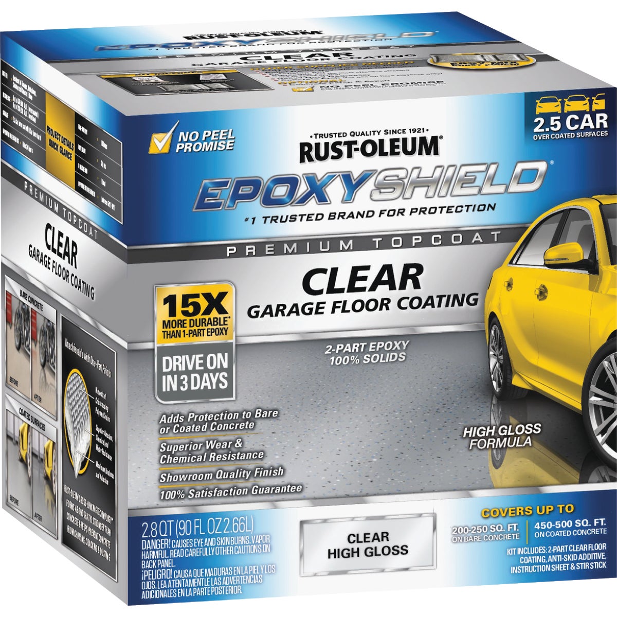 Rust-Oleum EpoxyShield Clear Finish Floor Coating Kit, Clear, 2.8 Qt. Image 2