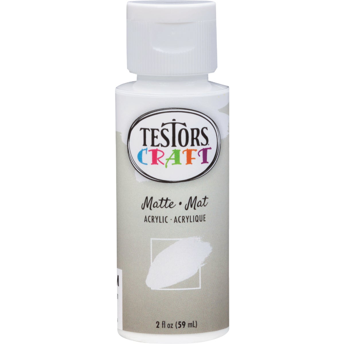 Testors 2 Oz. Acrylic Matte Craft Paint, White Image 2