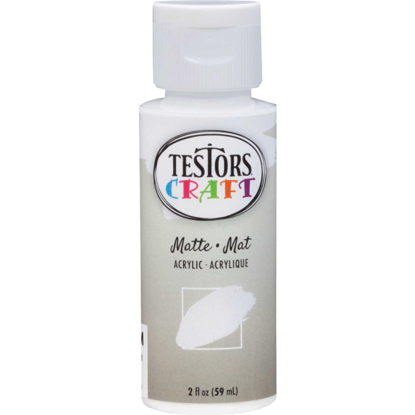 Testors 2 Oz. Acrylic Matte Craft Paint, White Image 2