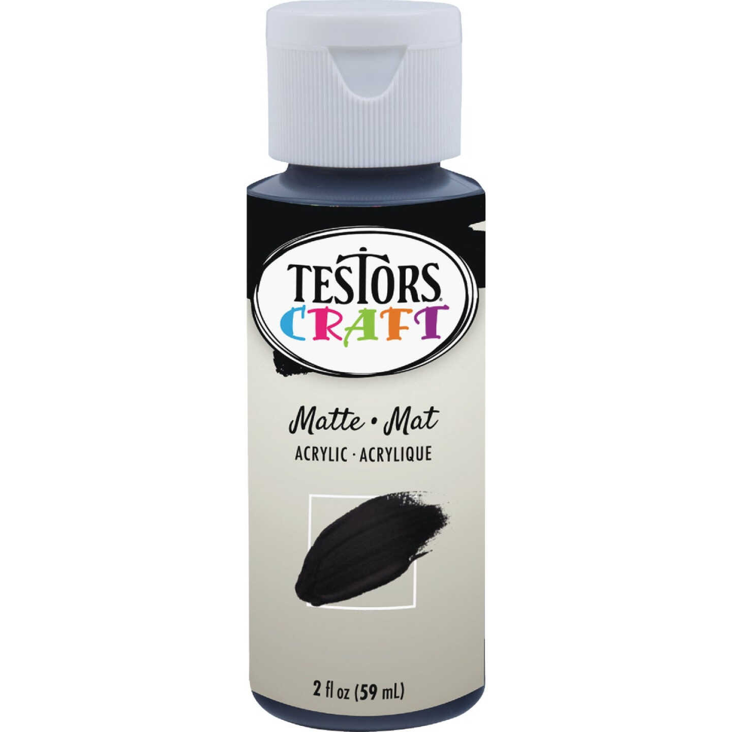Testors 2 Oz. Acrylic Matte Craft Paint, Black Image 2