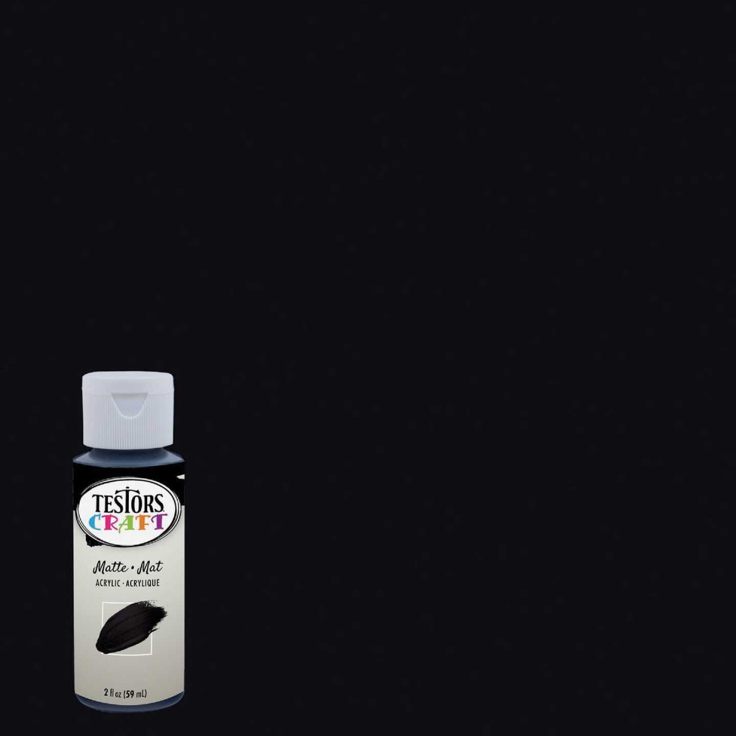 Testors 2 Oz. Acrylic Matte Craft Paint, Black Image 1