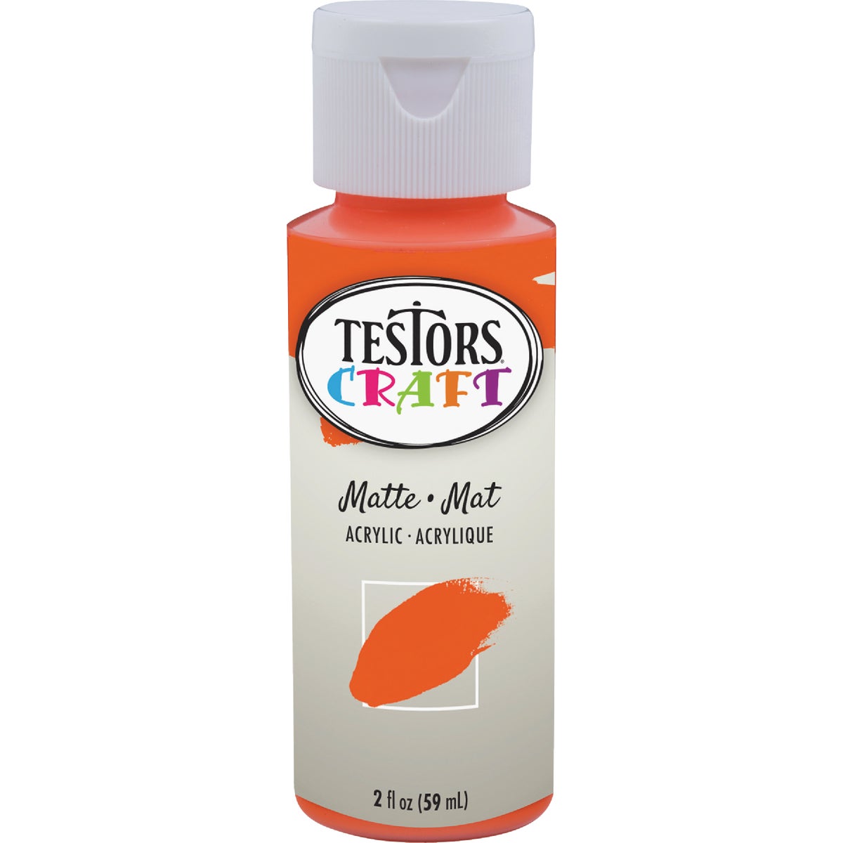 Testors 2 Oz. Acrylic Matte Craft Paint, Orange Image 2