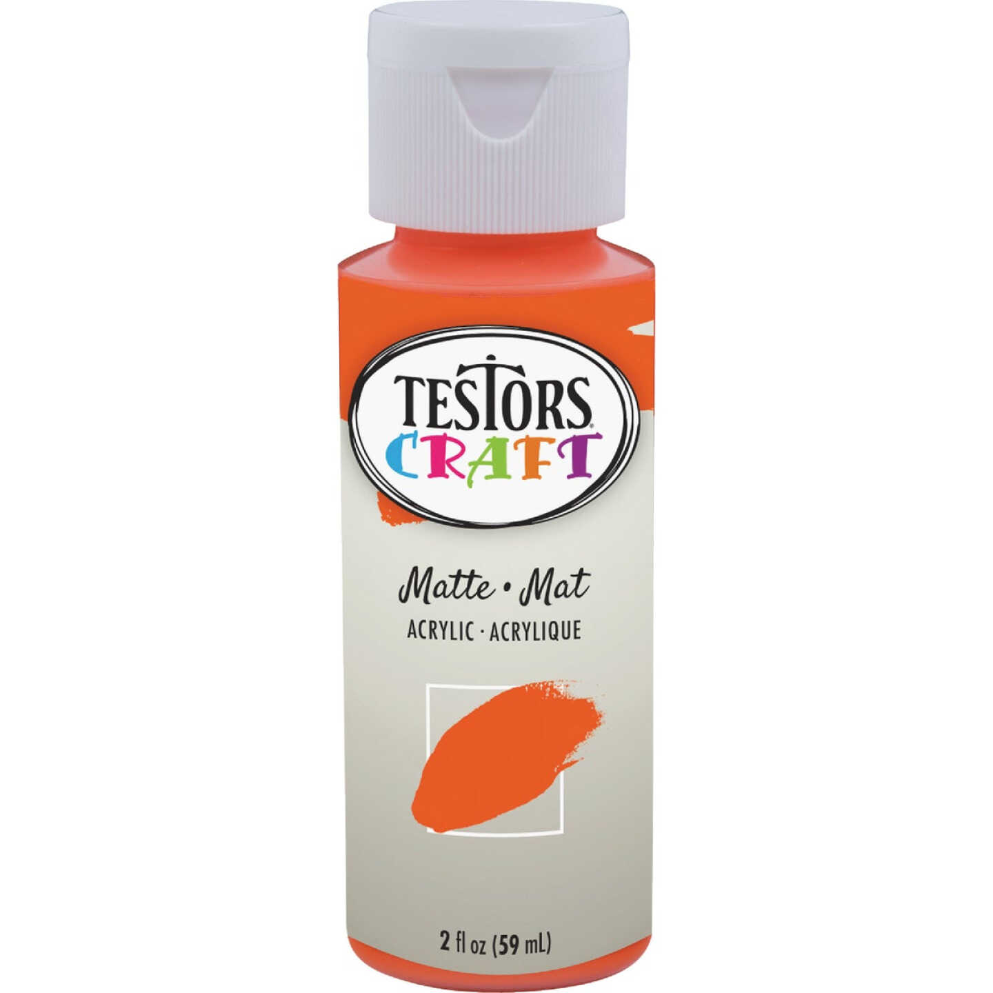 Testors 2 Oz. Acrylic Matte Craft Paint, Orange Image 2