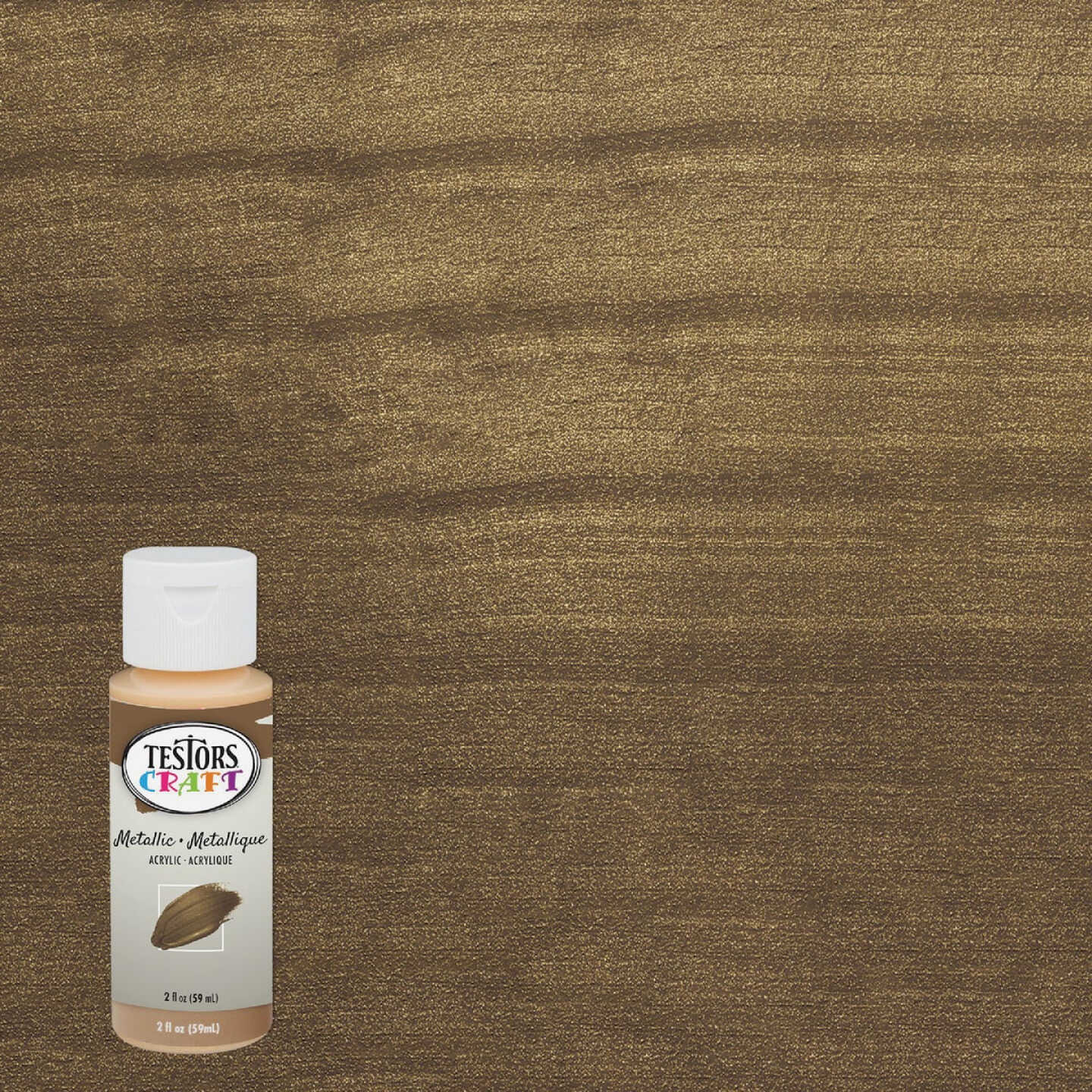 Testors 2 Oz. Acrylic Metallic Craft Paint, Gold Image 1