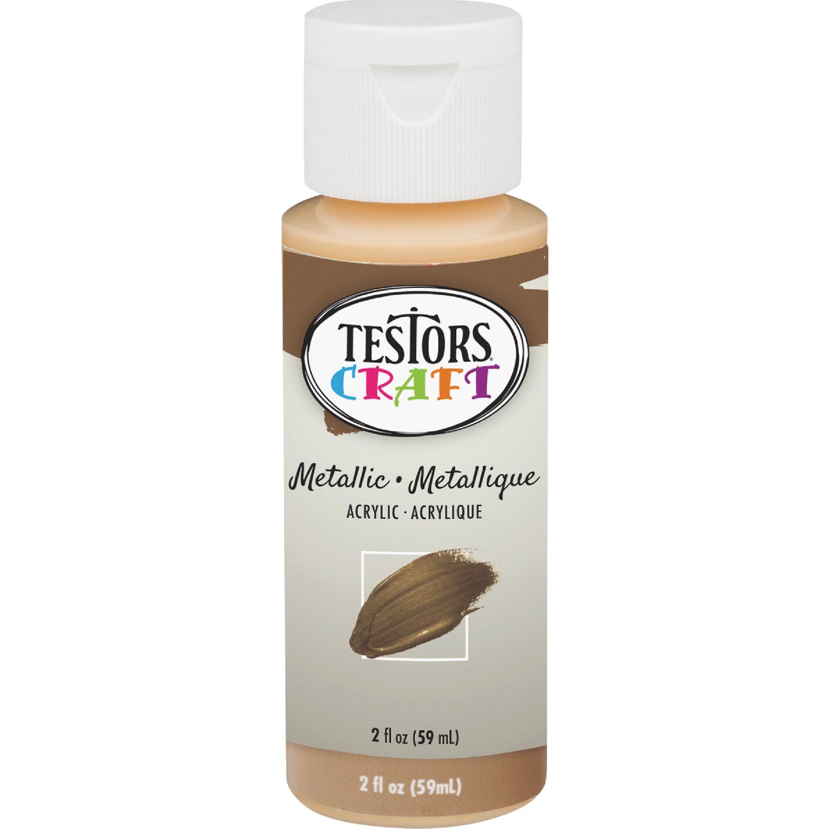 Testors 2 Oz. Acrylic Metallic Craft Paint, Gold Image 2
