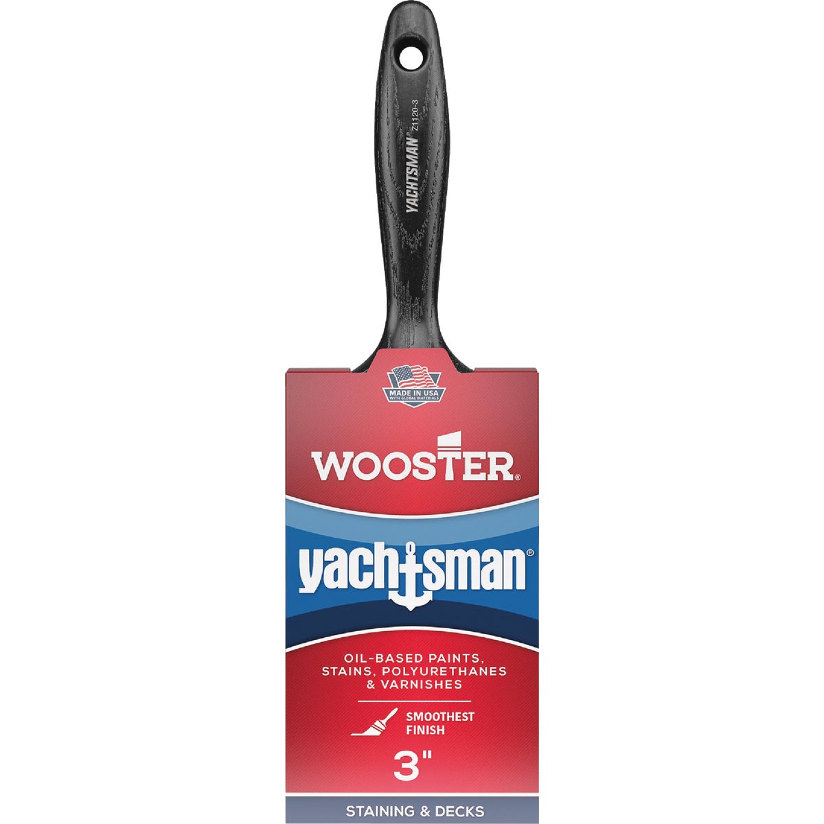 Wooster Yachtsman Varnish 3 In. Flat Paint Brush Image 1