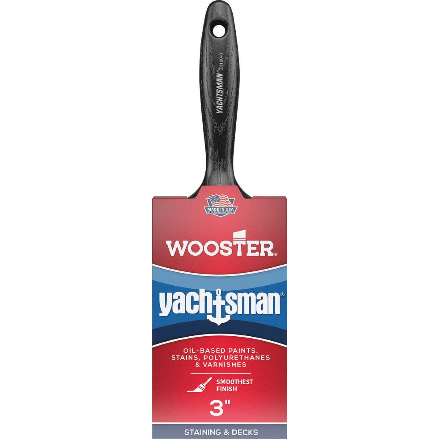 Wooster Yachtsman Varnish 3 In. Flat Paint Brush Image 1