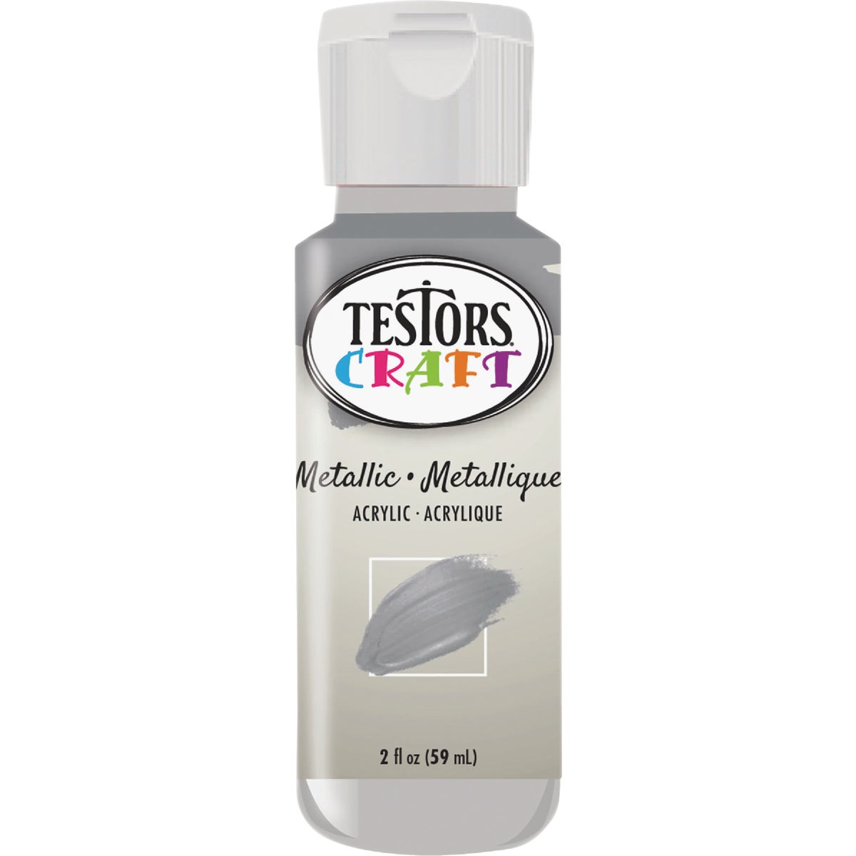 Testors 2 Oz. Acrylic Metallic Craft Paint, Silver Image 2
