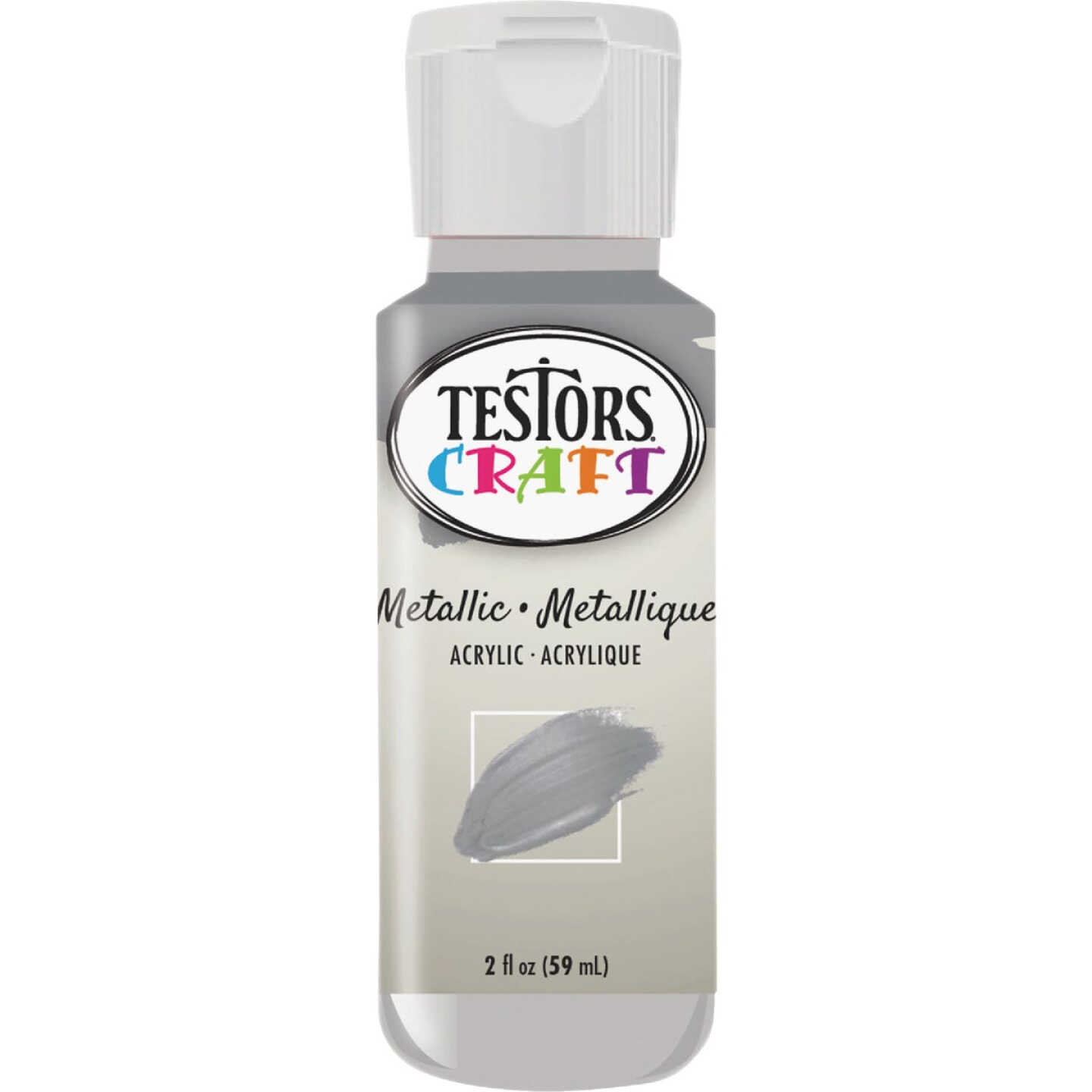 Testors 2 Oz. Acrylic Metallic Craft Paint, Silver Image 2