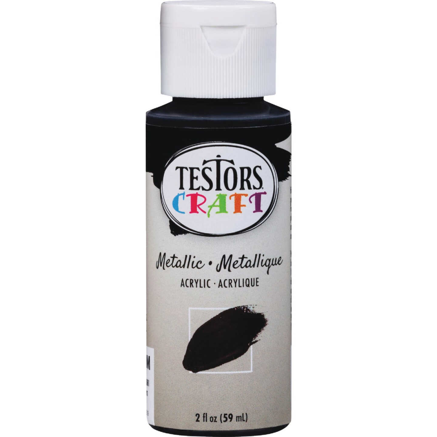 Testors 2 Oz. Acrylic Metallic Craft Paint, Black Image 2