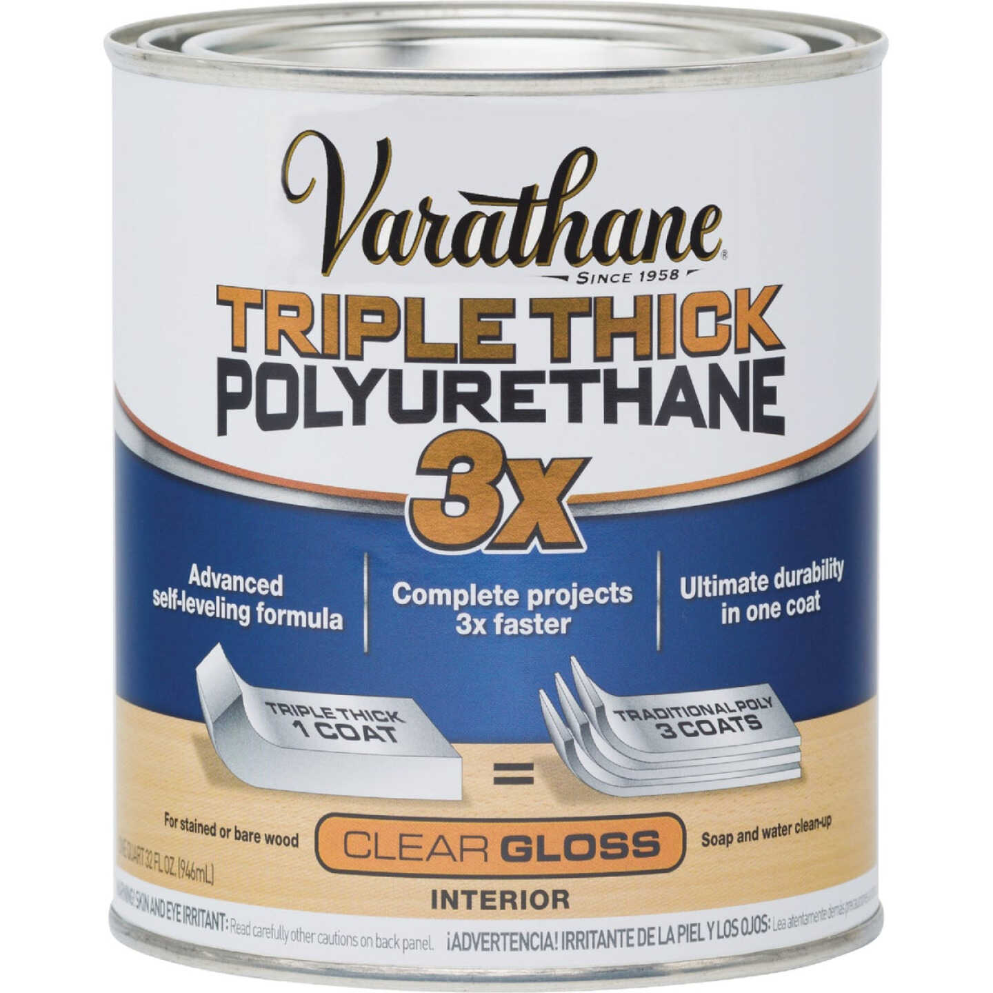 Varathane Gloss Triple Thick Interior Polyurethane, 1 Qt. Image 2