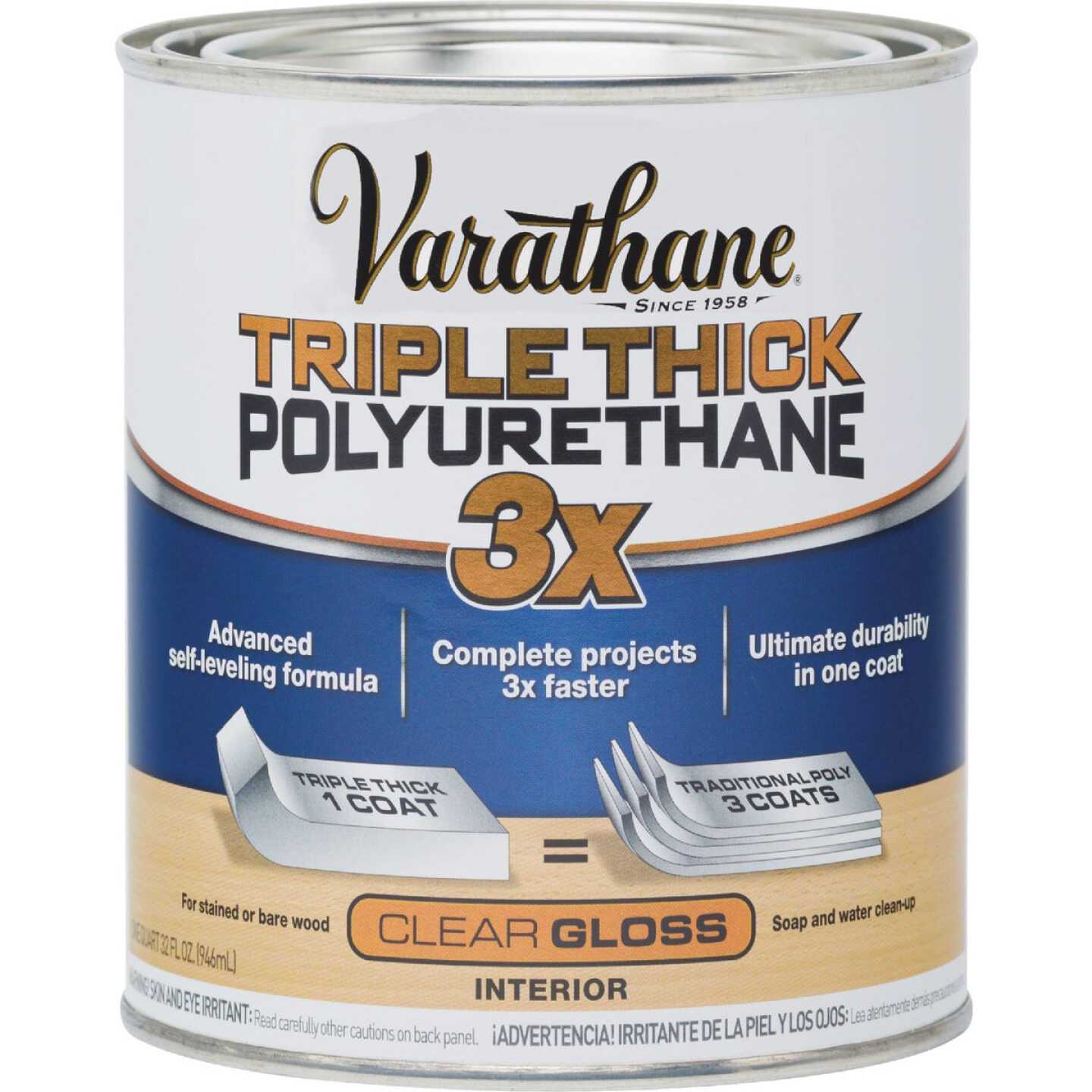 Varathane Semi-Gloss Triple Thick Interior Polyurethane, 1 Qt. Image 2