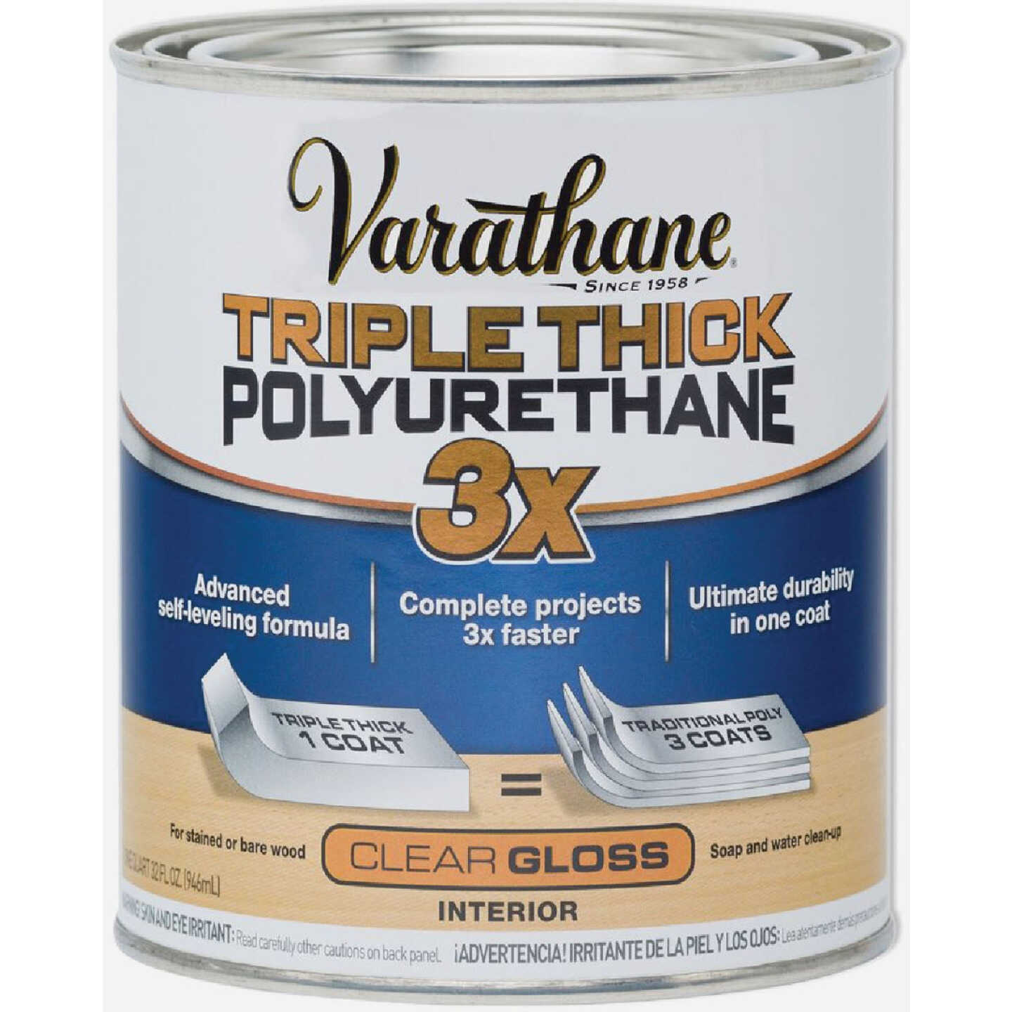 Varathane Semi-Gloss Triple Thick Interior Polyurethane, 1 Qt. Image 1