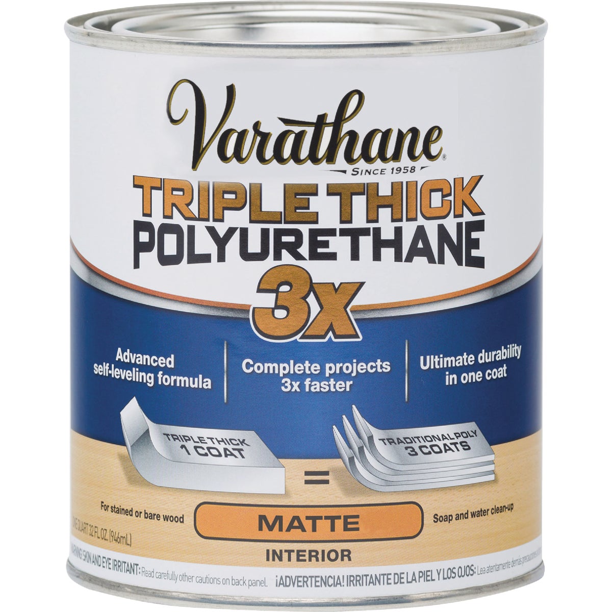 Varathane Matte Triple Thick Interior Polyurethane, 1 Qt. Image 3