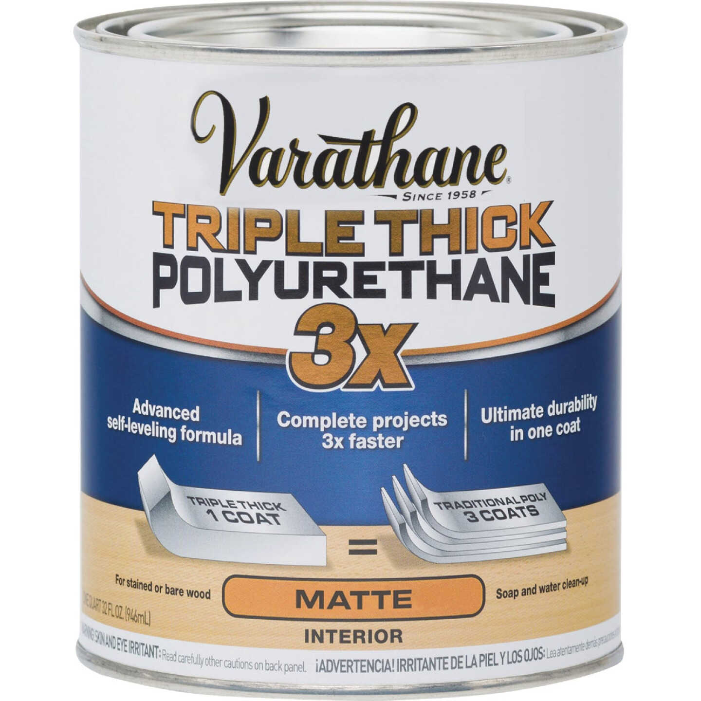 Varathane Matte Triple Thick Interior Polyurethane, 1 Qt. Image 3