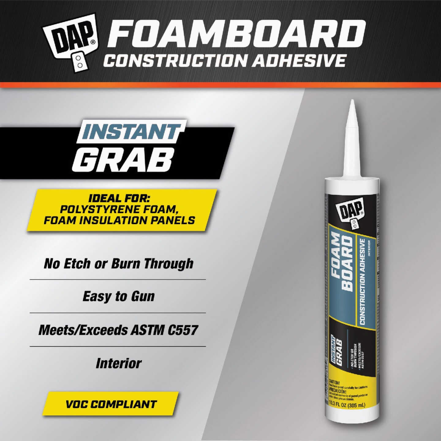 DAP 10.3 Oz. Foamboard Construction Adhesive Image 2