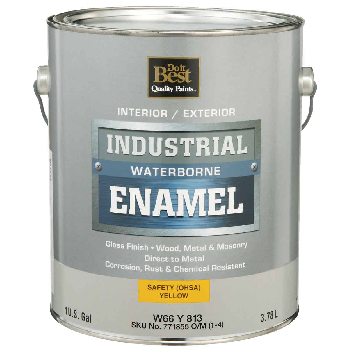 Do it Best Waterborne Industrial Enamel, Osha Yellow, 1 Gal.