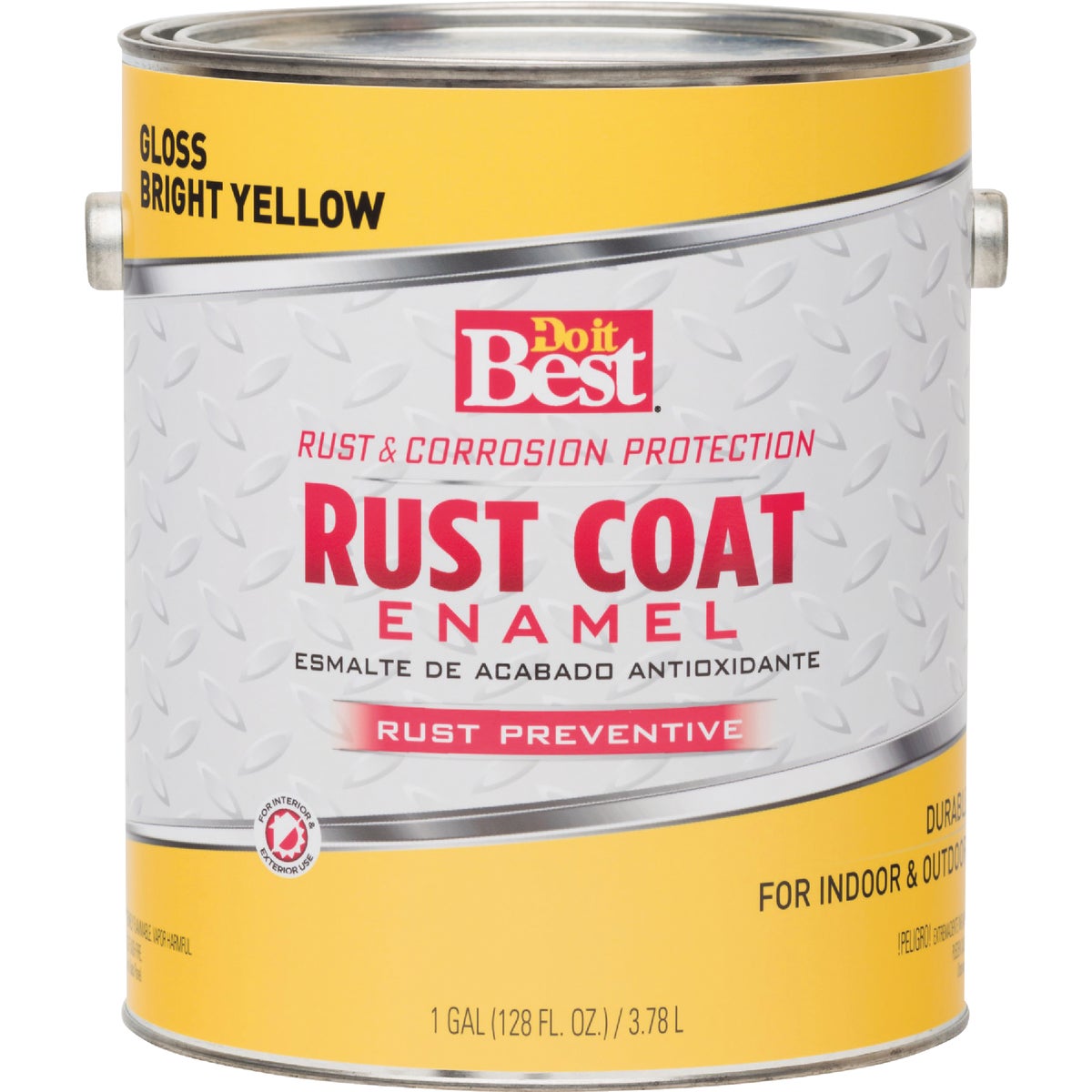Do it Best Rust Coat Oil-Based Gloss Enamel, Bright Yellow, 1 Gal. Image 2