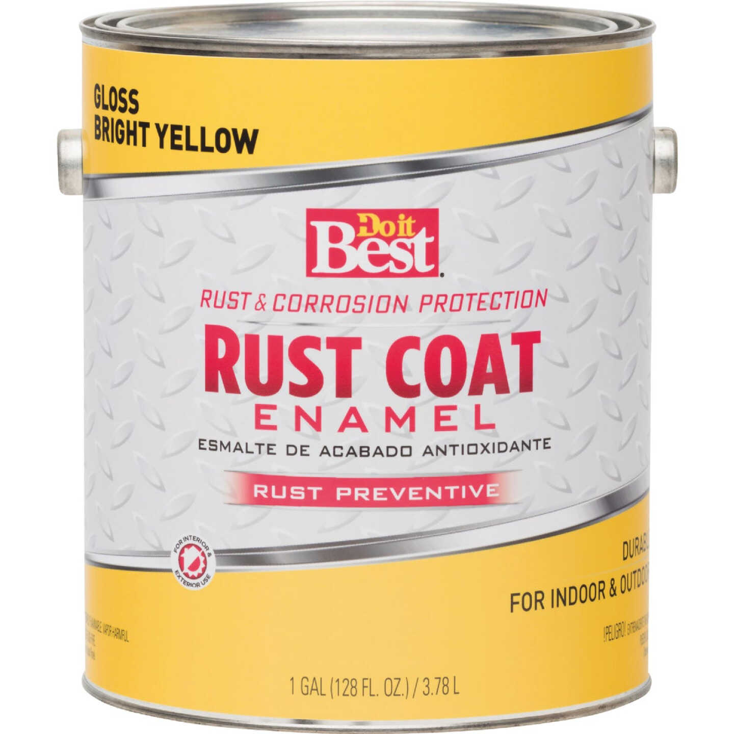 Do it Best Rust Coat Oil-Based Gloss Enamel, Bright Yellow, 1 Gal. Image 2