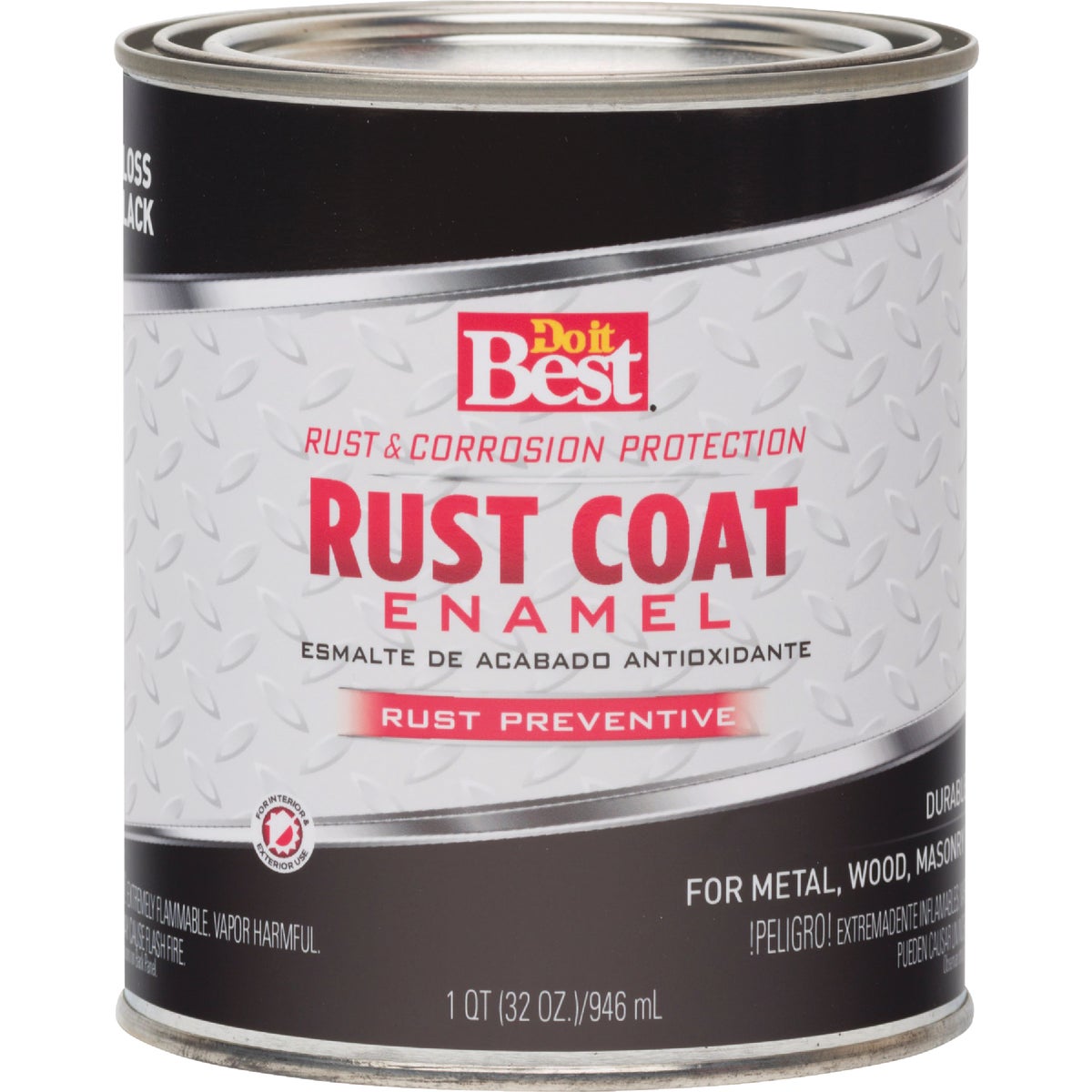 Do it Best Rust Coat Oil-Based Gloss Enamel, Black, 1 Qt. Image 2