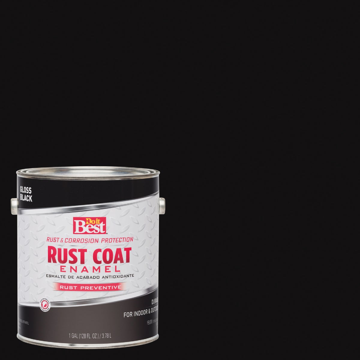 Do it Best Rust Coat Oil-Based Gloss Enamel, Black, 1 Gal.