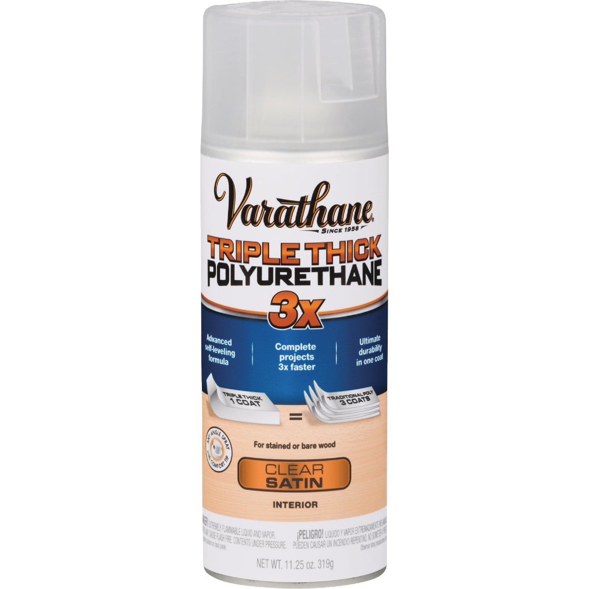 Varathane Triple Thick Satin Clear Spray Polyurethane, 11.25 Oz. Image 2